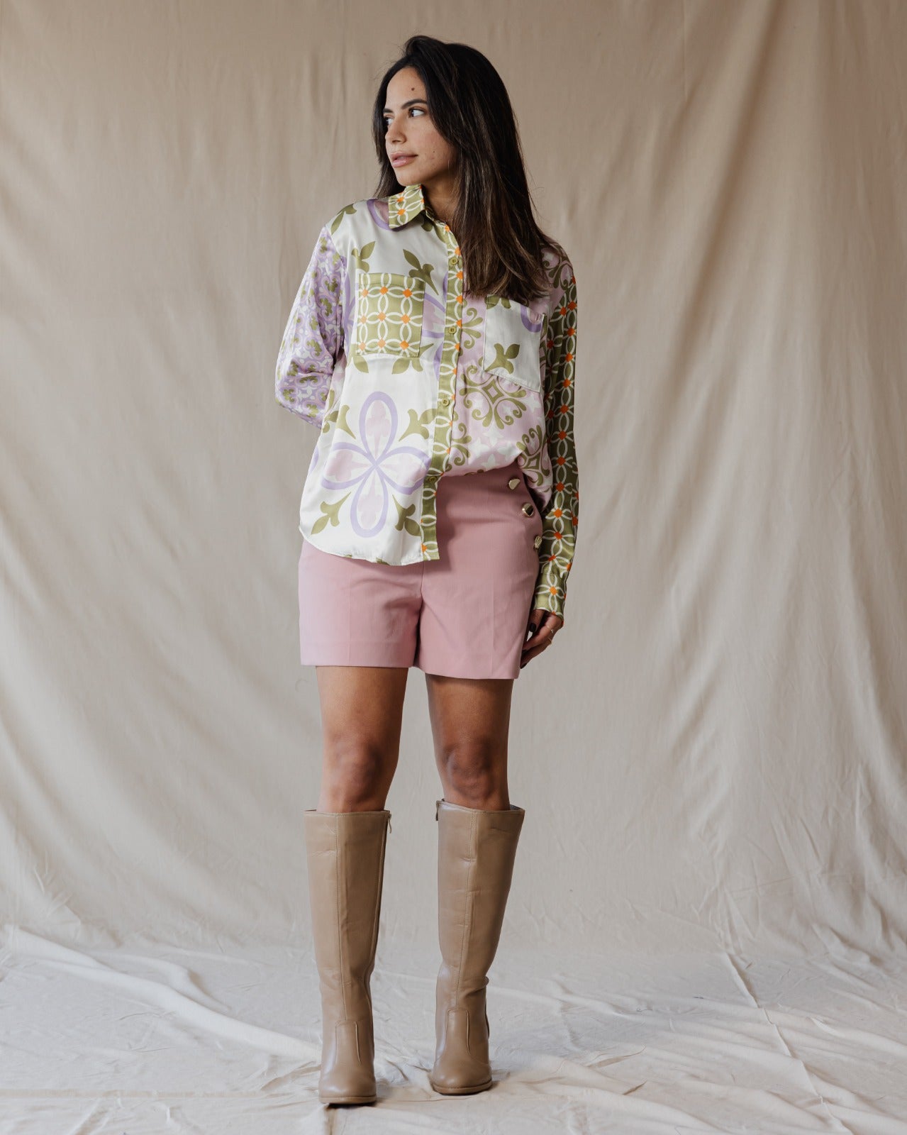 Knee High Leather Boots Cafe
