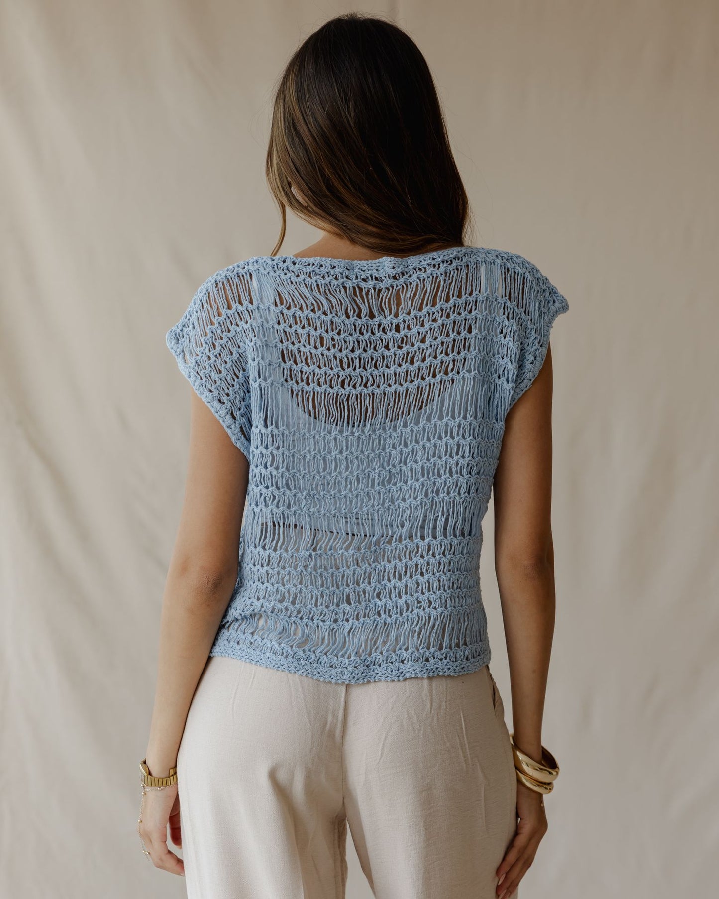 Knit Me Not Baby Blue Top