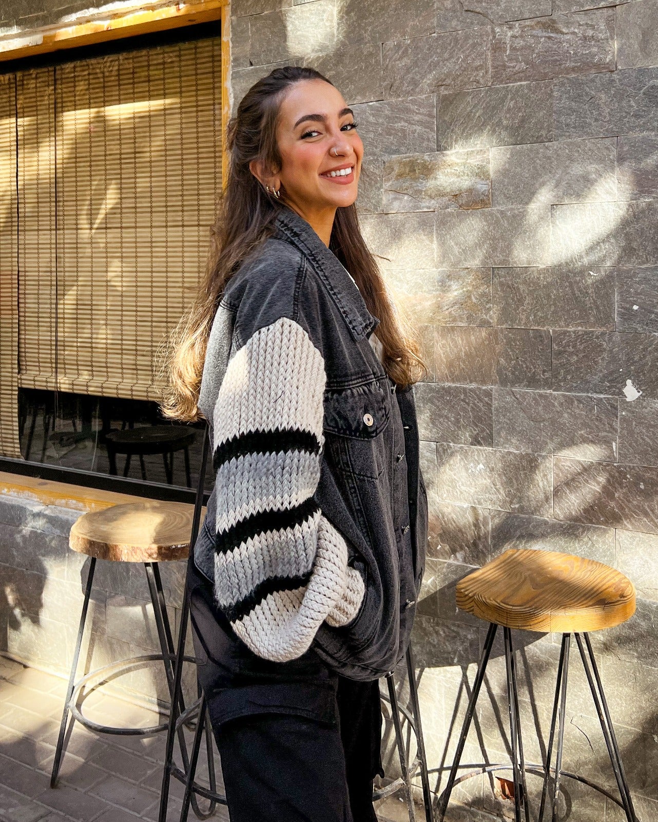 Giacca in denim Ace Trico X nera
