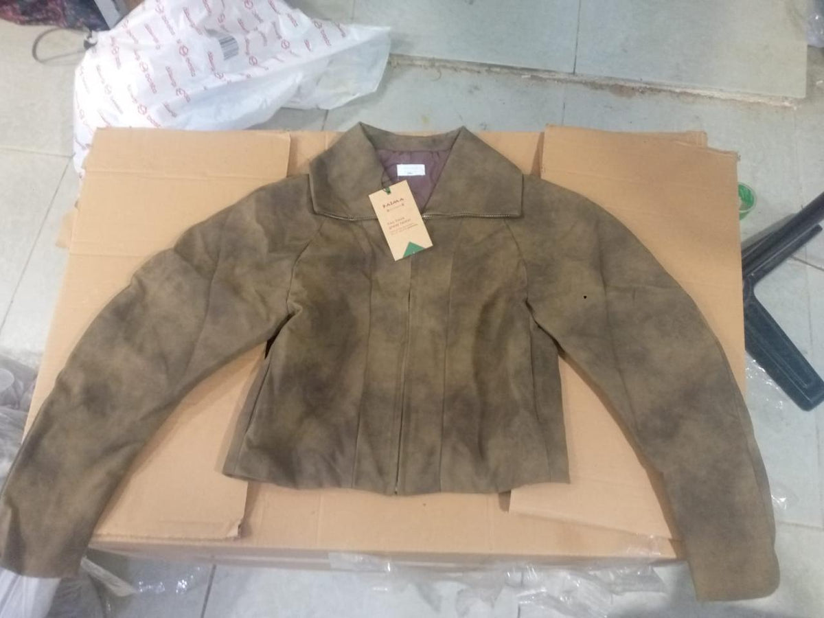 Brown Suede Zip-Up Jacket