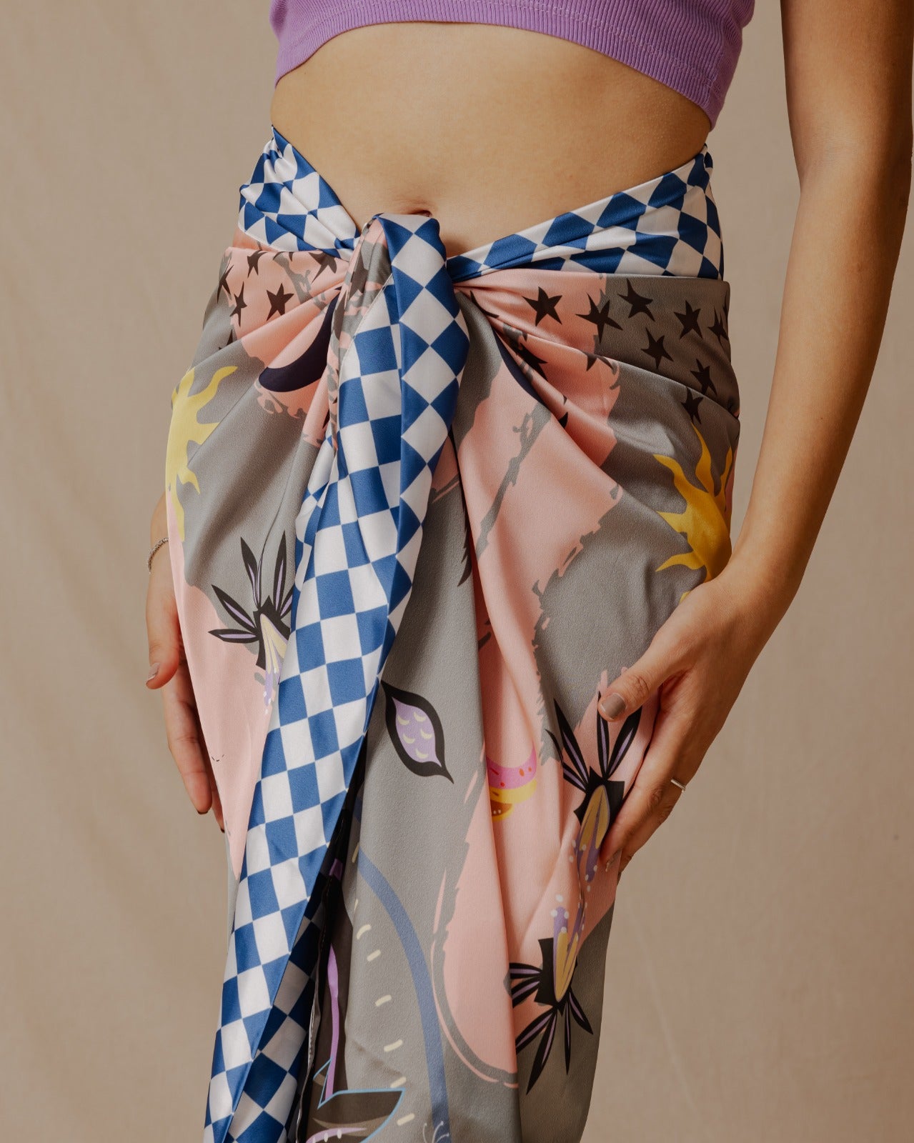 Sarong Wilderness Lover Sage Green X Salmone