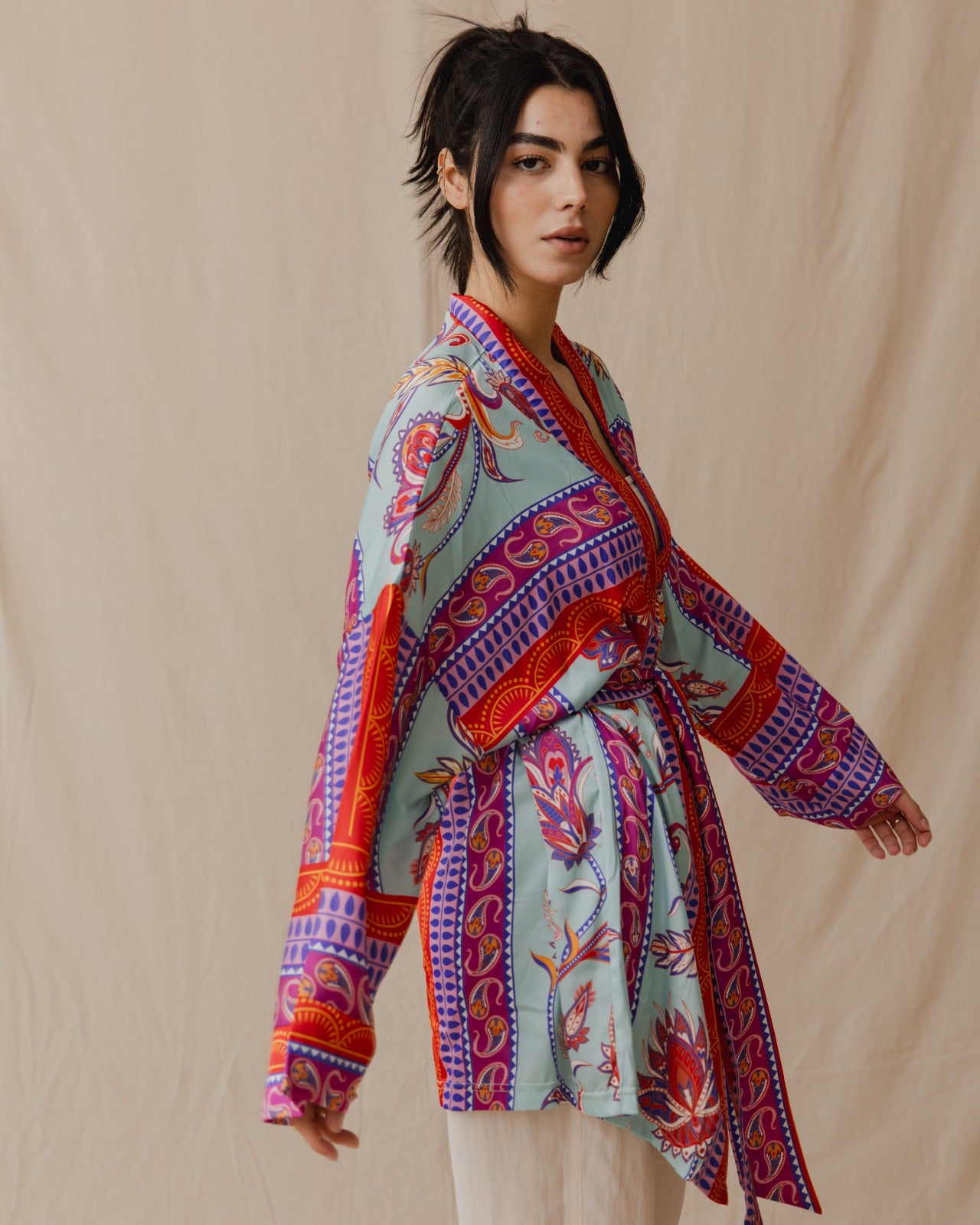 Kimono Pinnata en azul cielo