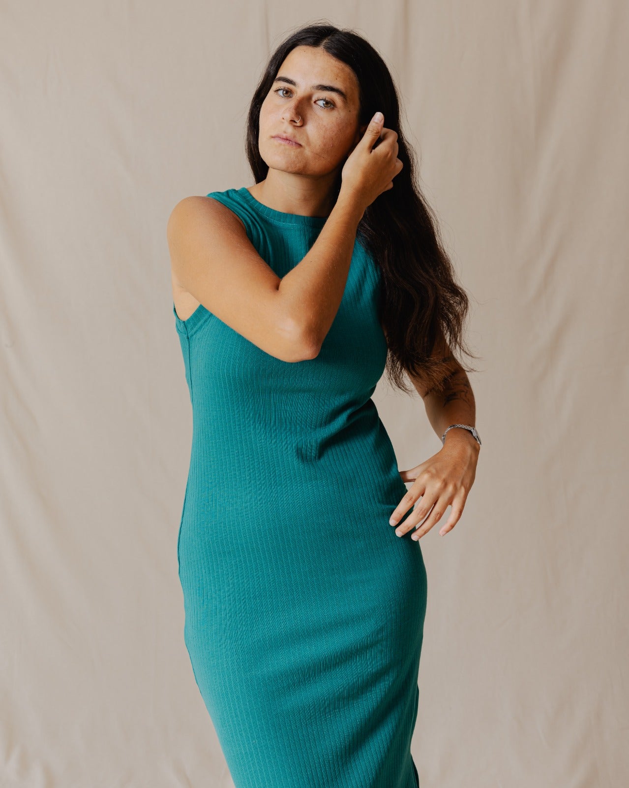 Amelia Abito a coste Teal