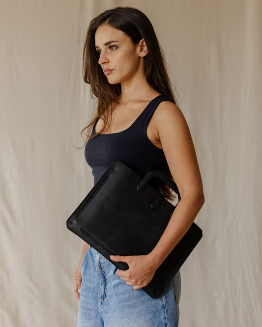 Black Top Handle Laptop Sleeve
