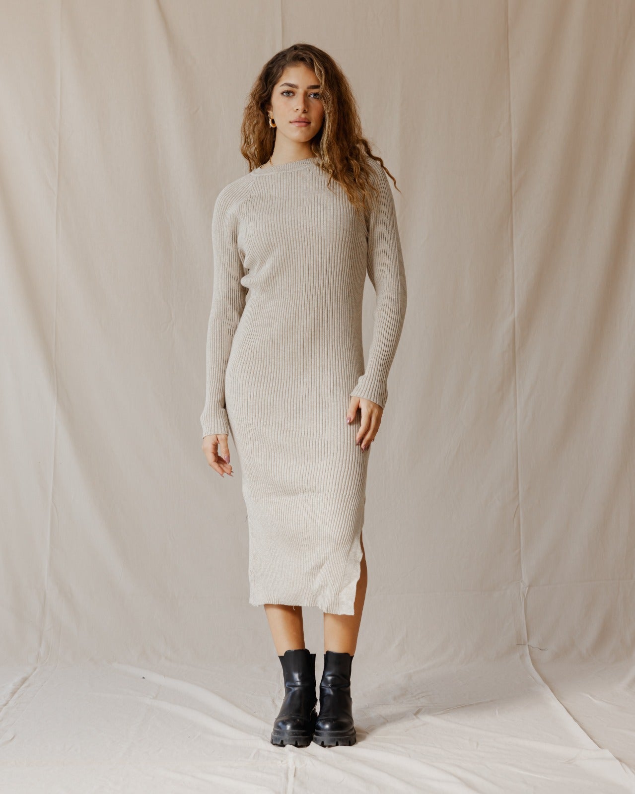 Abito lavorato a maglia Daring Beige
