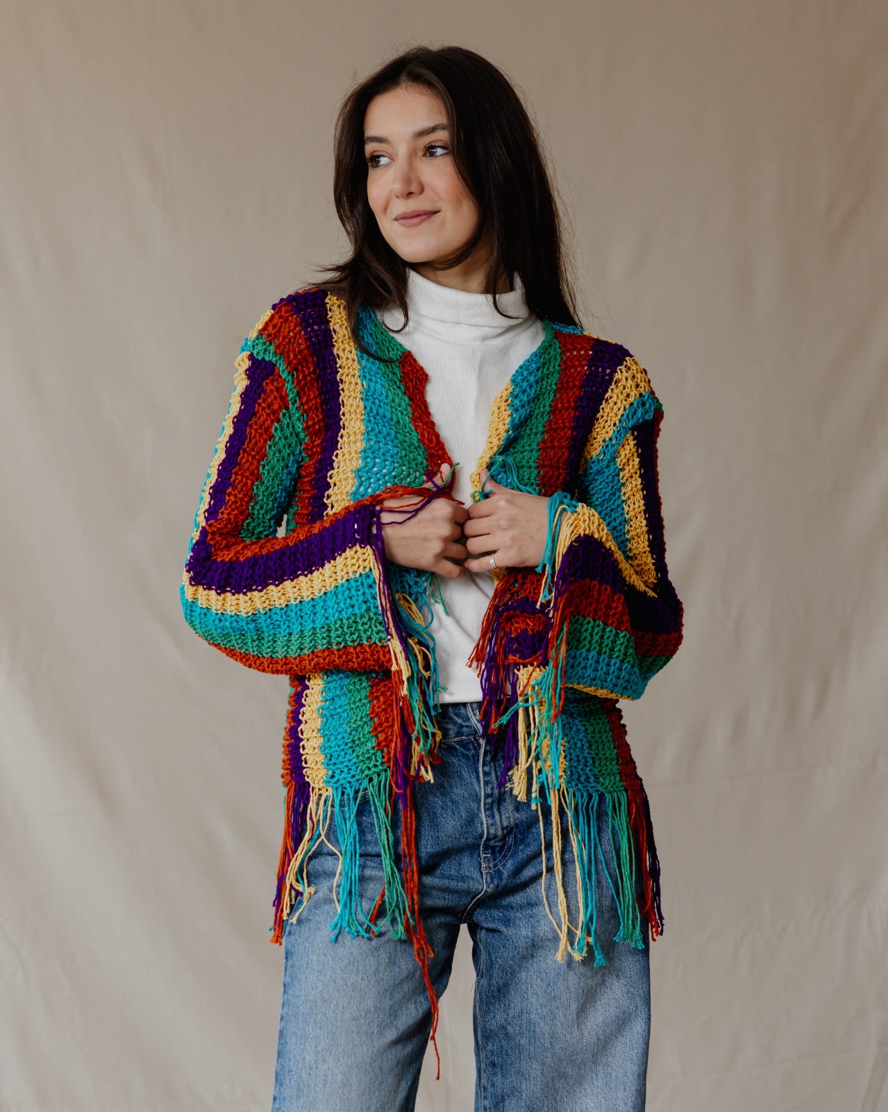 Cardigan lavorato a maglia da festival