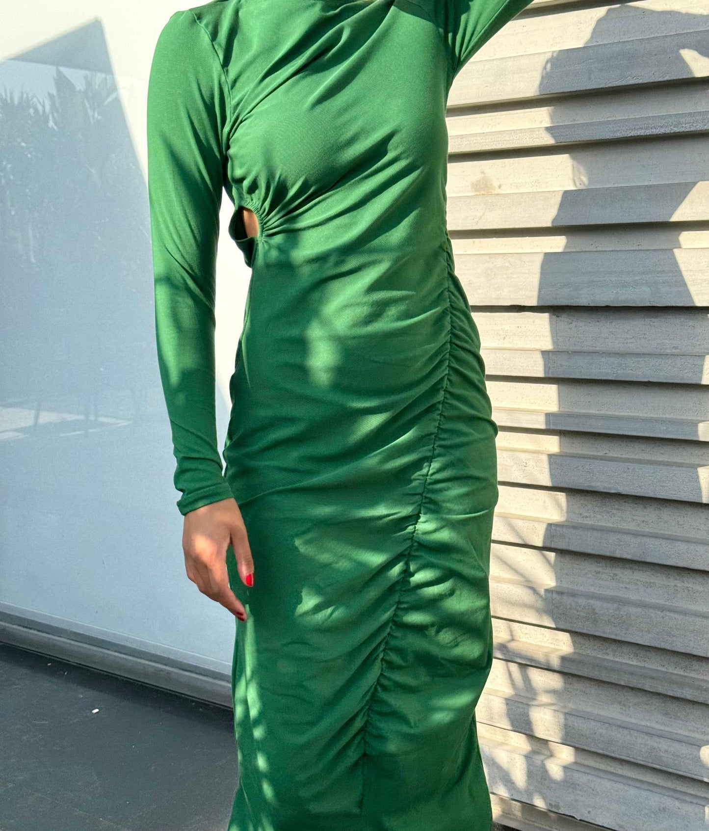 Abito arricciato in verde
