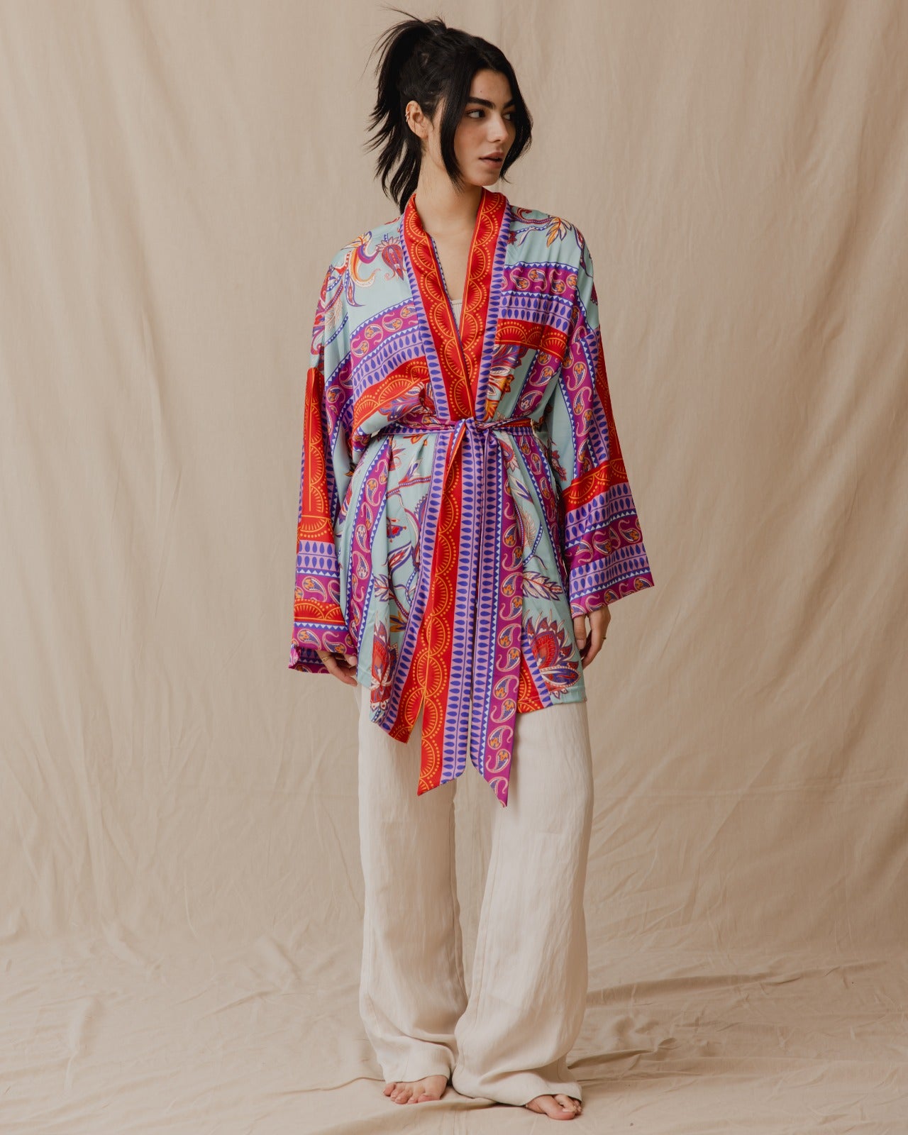 Kimono Pinnata en azul cielo