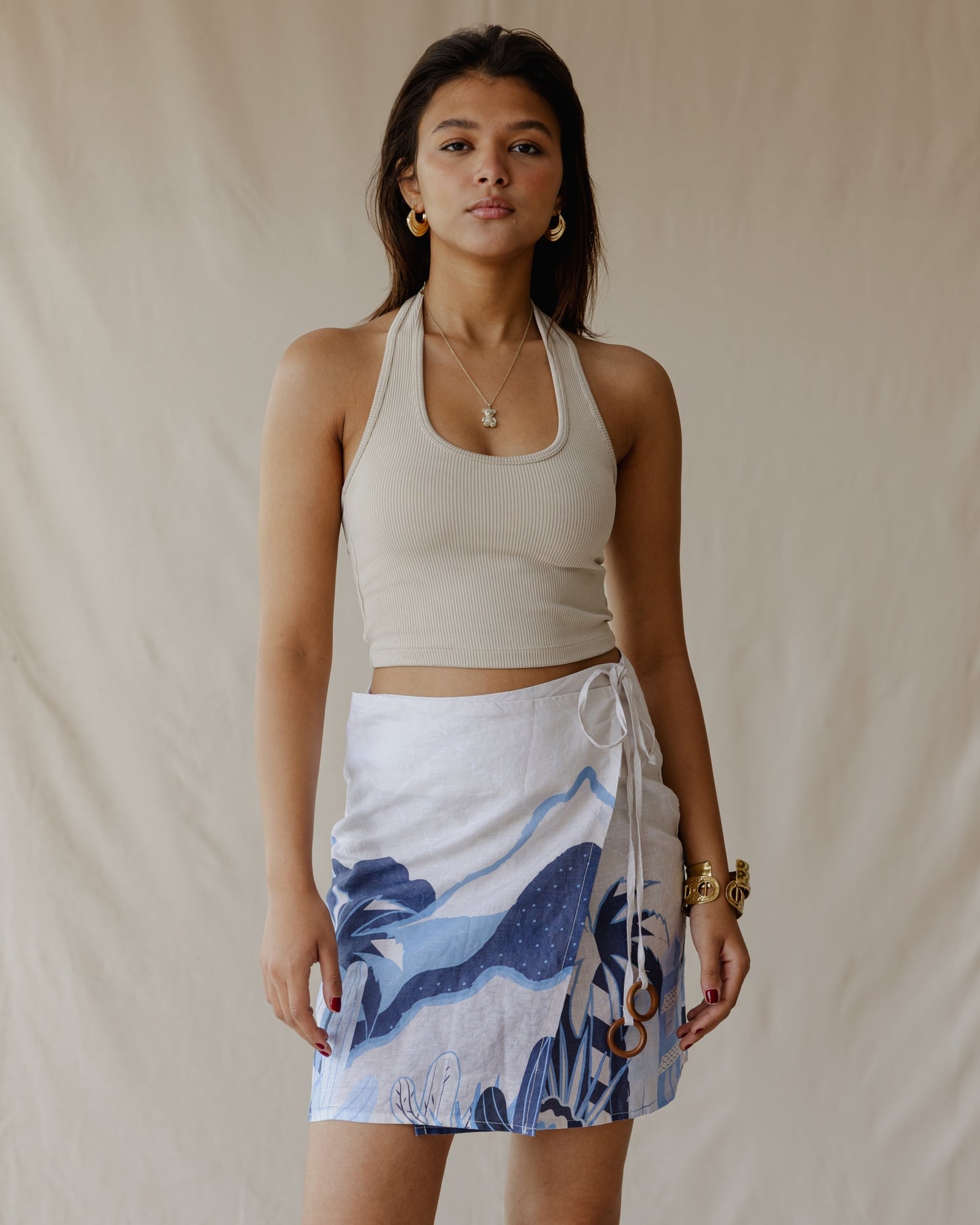 Off-White Midnight Oasis Linen Skirt
