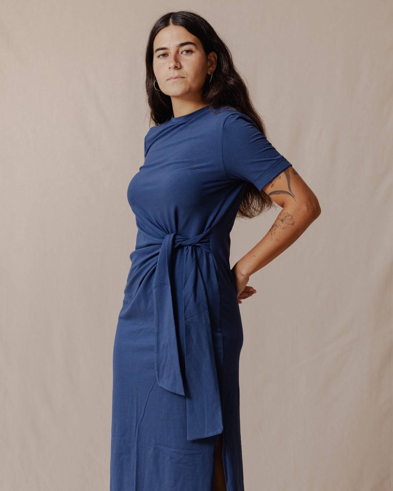 Abito in cotone blu,