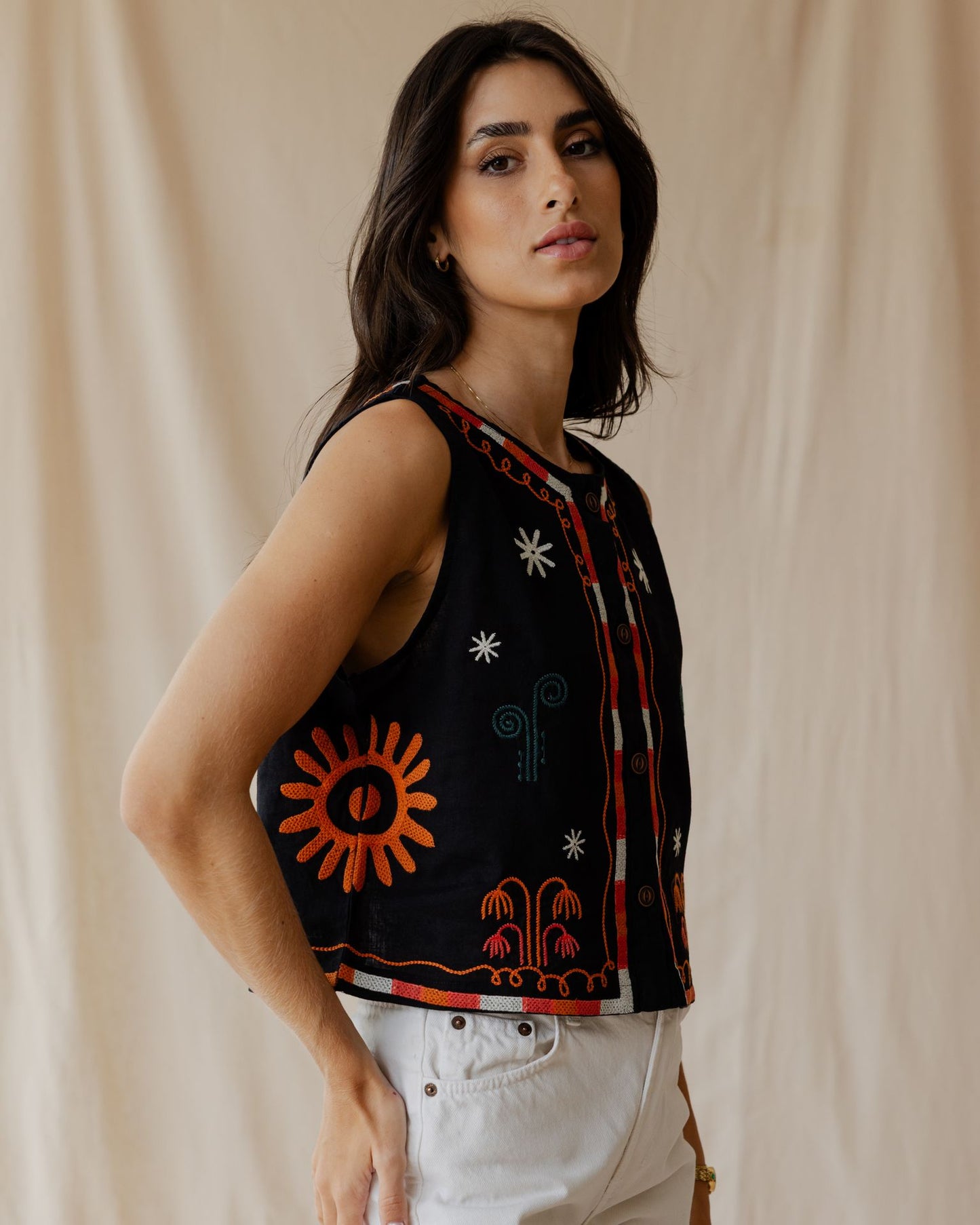 Stitched Memories Vest In Black