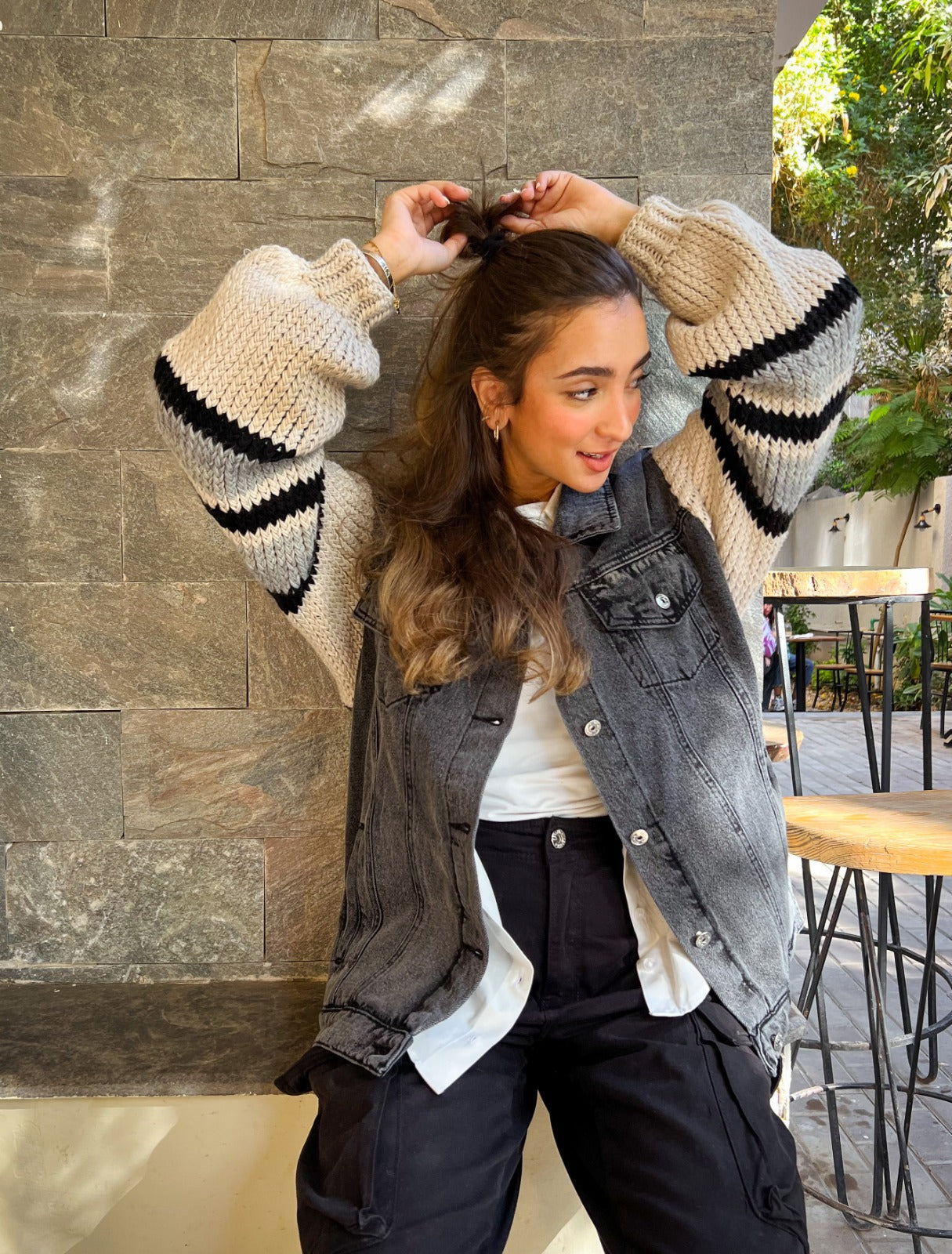 Giacca in denim Ace Trico X nera