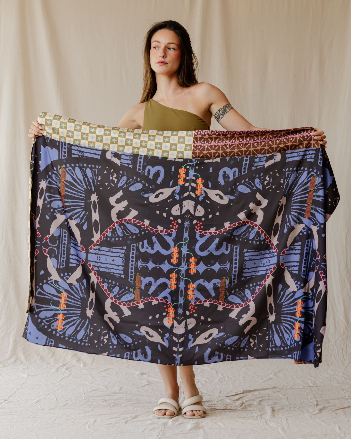 Horse Eden In Black Sarong