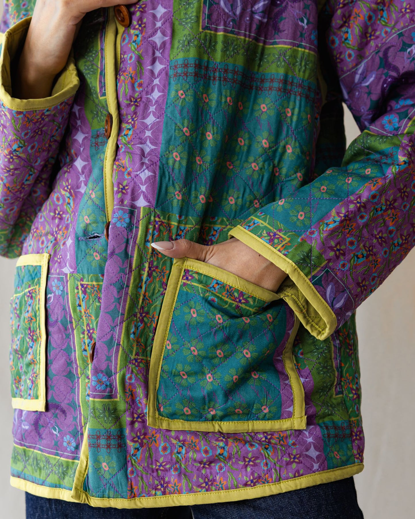 Giacca oversize con fiori di lavanda