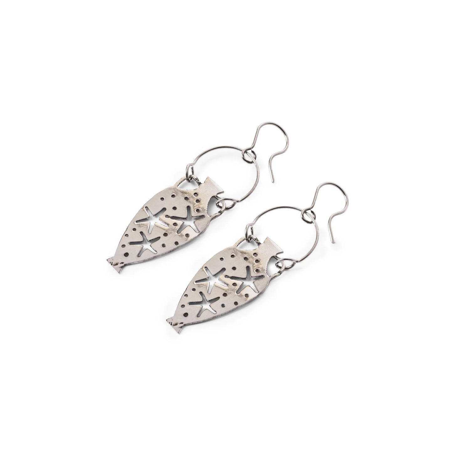 Silver Plated Nut Vessel Earrings