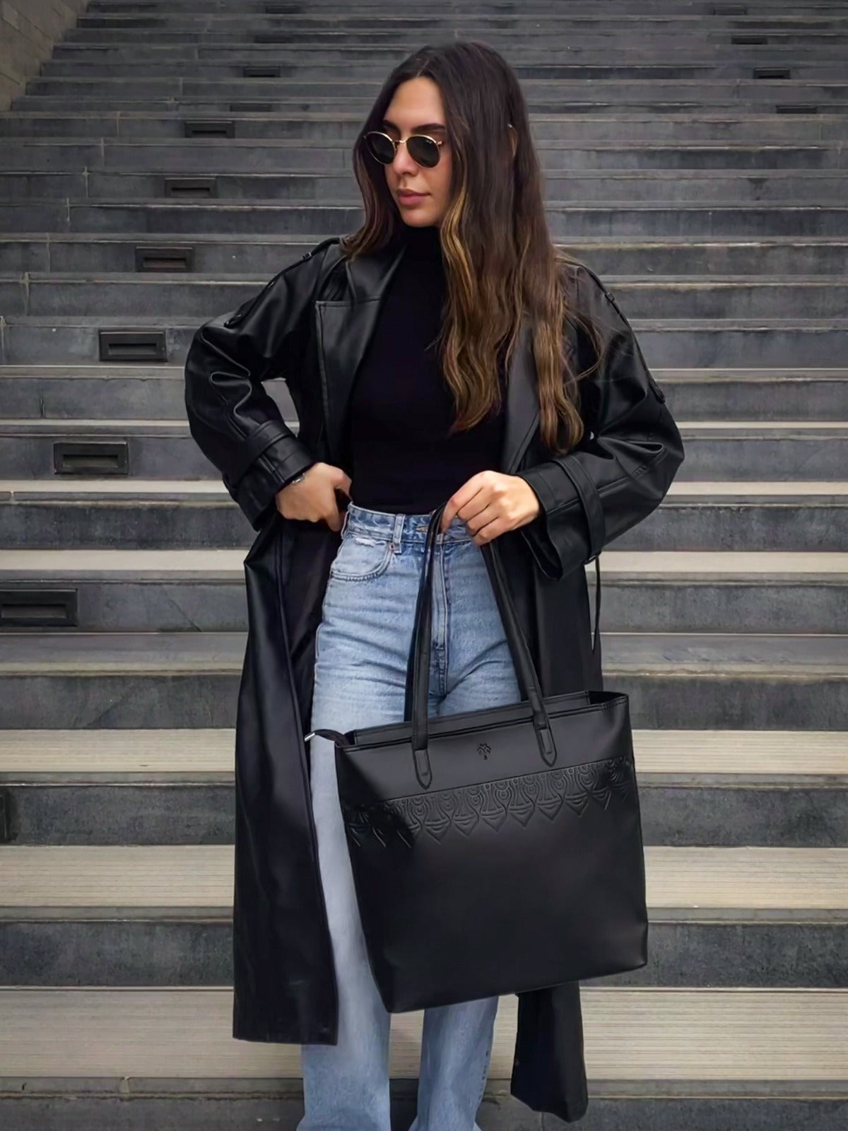 Bolso de cuero Delhi Black