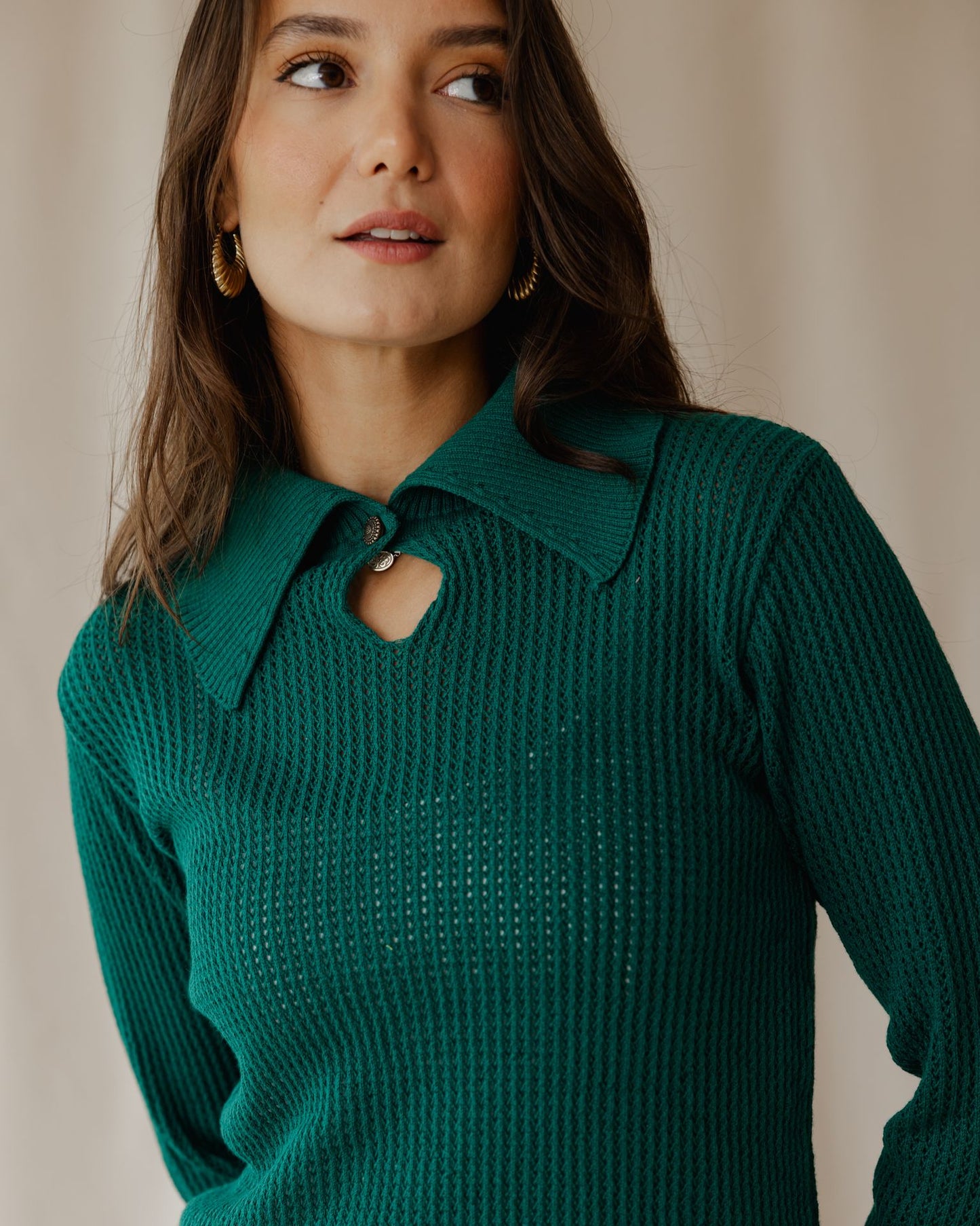 Il maglione estivo in verde acqua