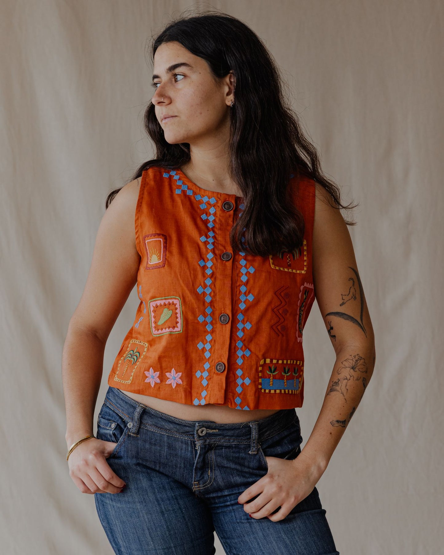 Gilet Tropical Threads Arancione