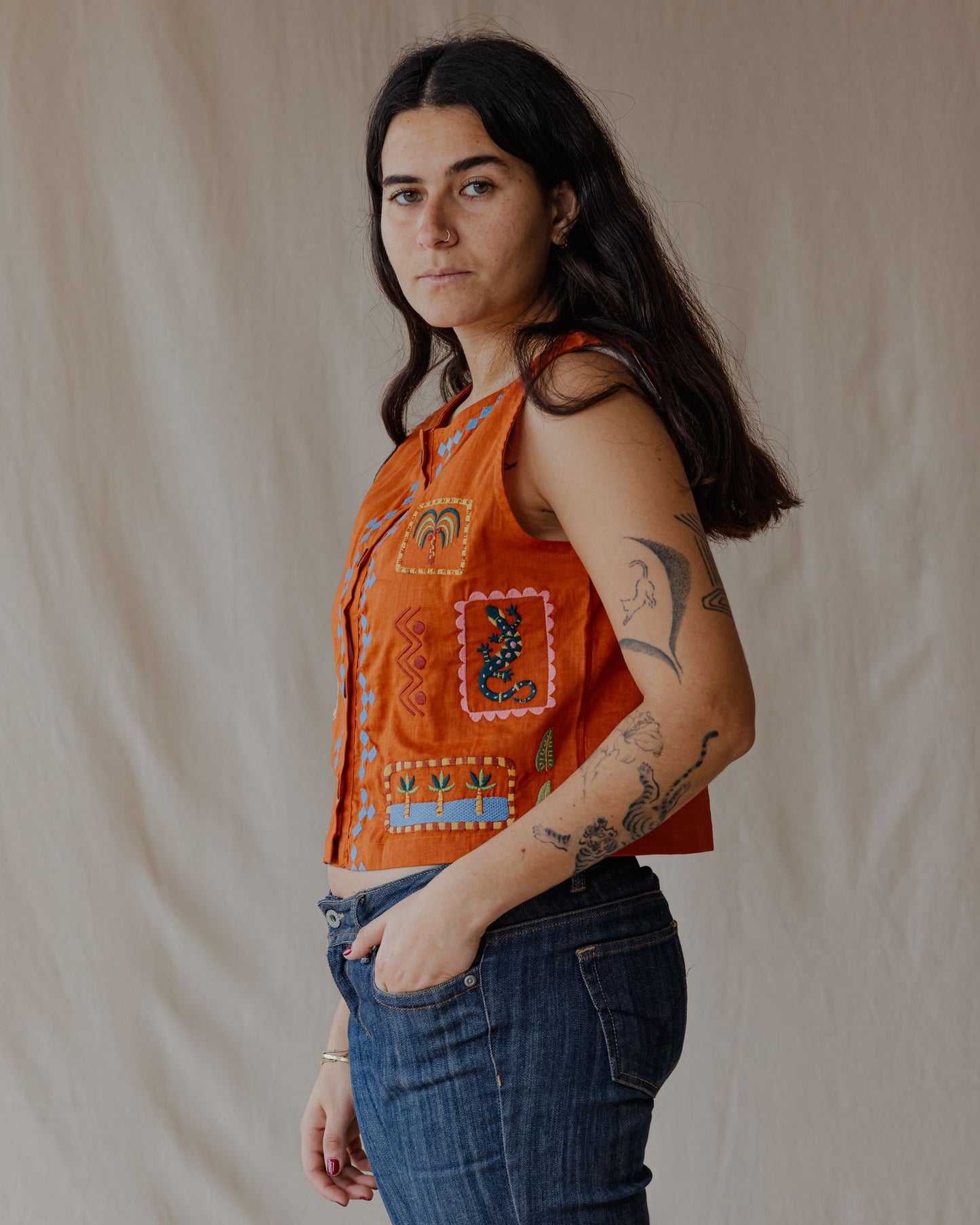 Gilet Tropical Threads Arancione
