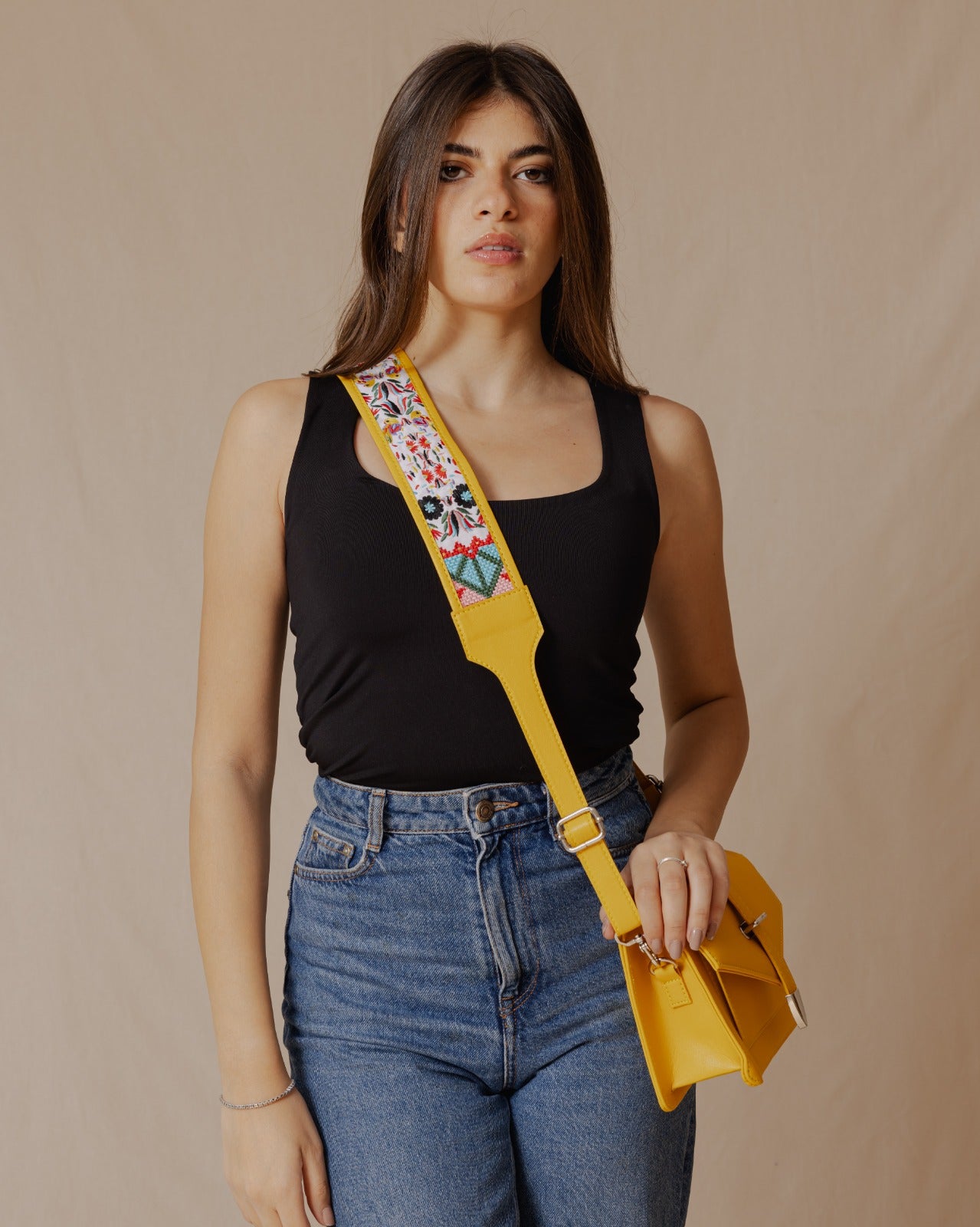 Bolso bandolera Town color mostaza