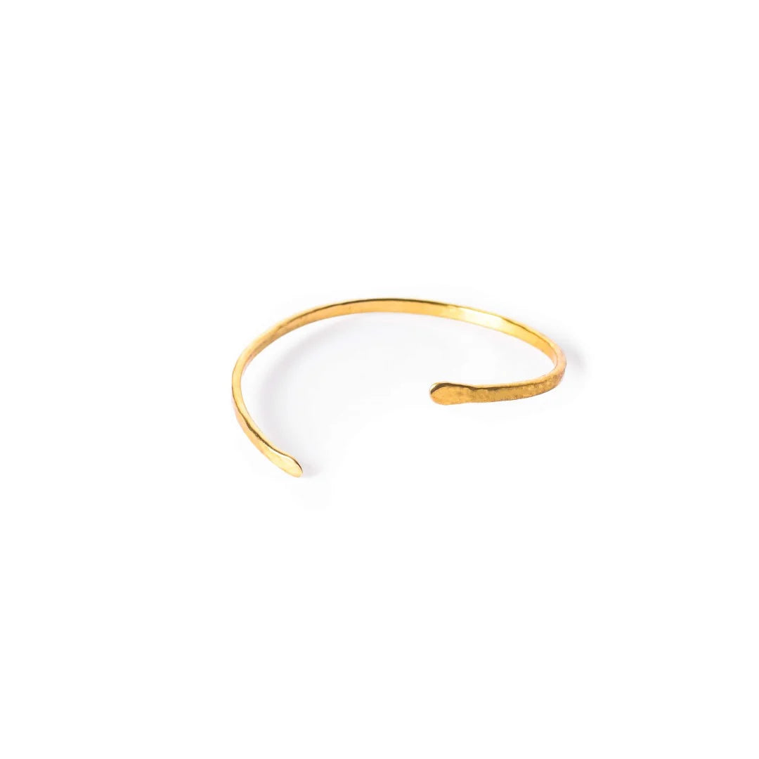 Hammered Brass Simple Bracelet