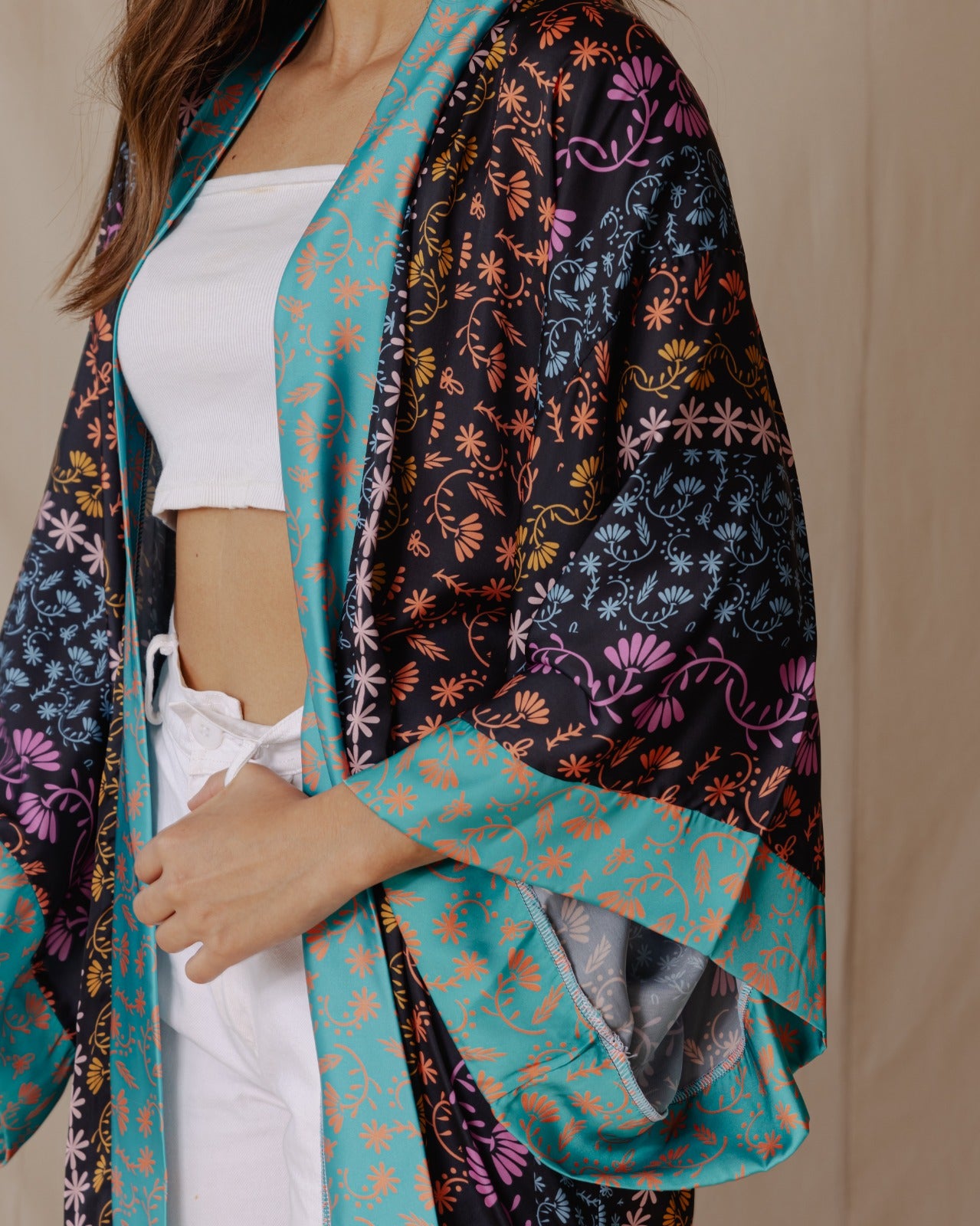 Kimono indio de jardín floral