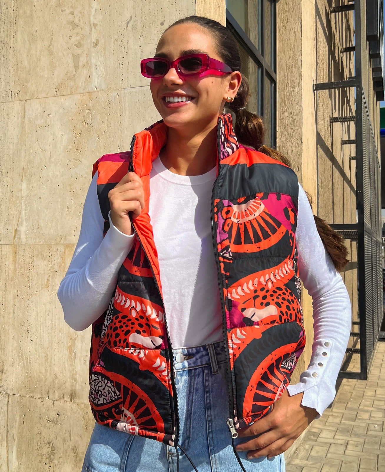 Multicolored Cheetah Waterproof Vest