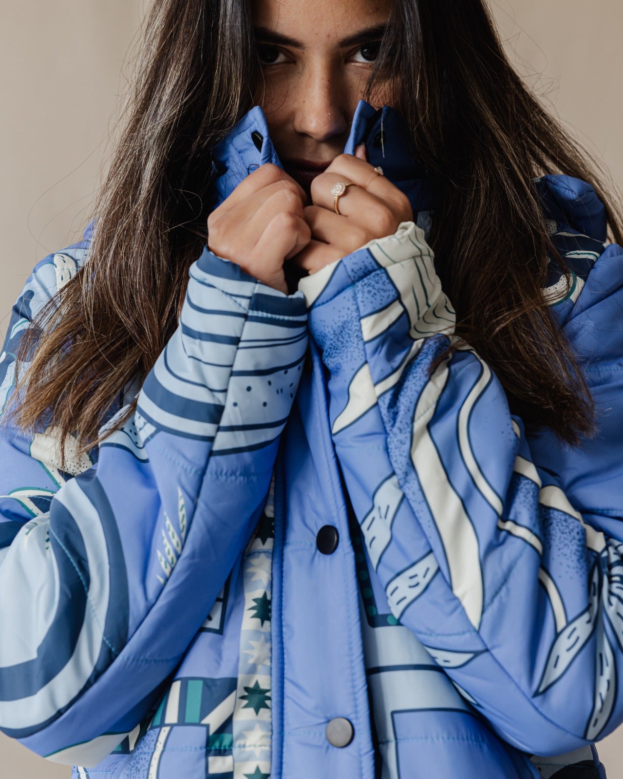 Cairo Breeze Quilted Jacket In Blue