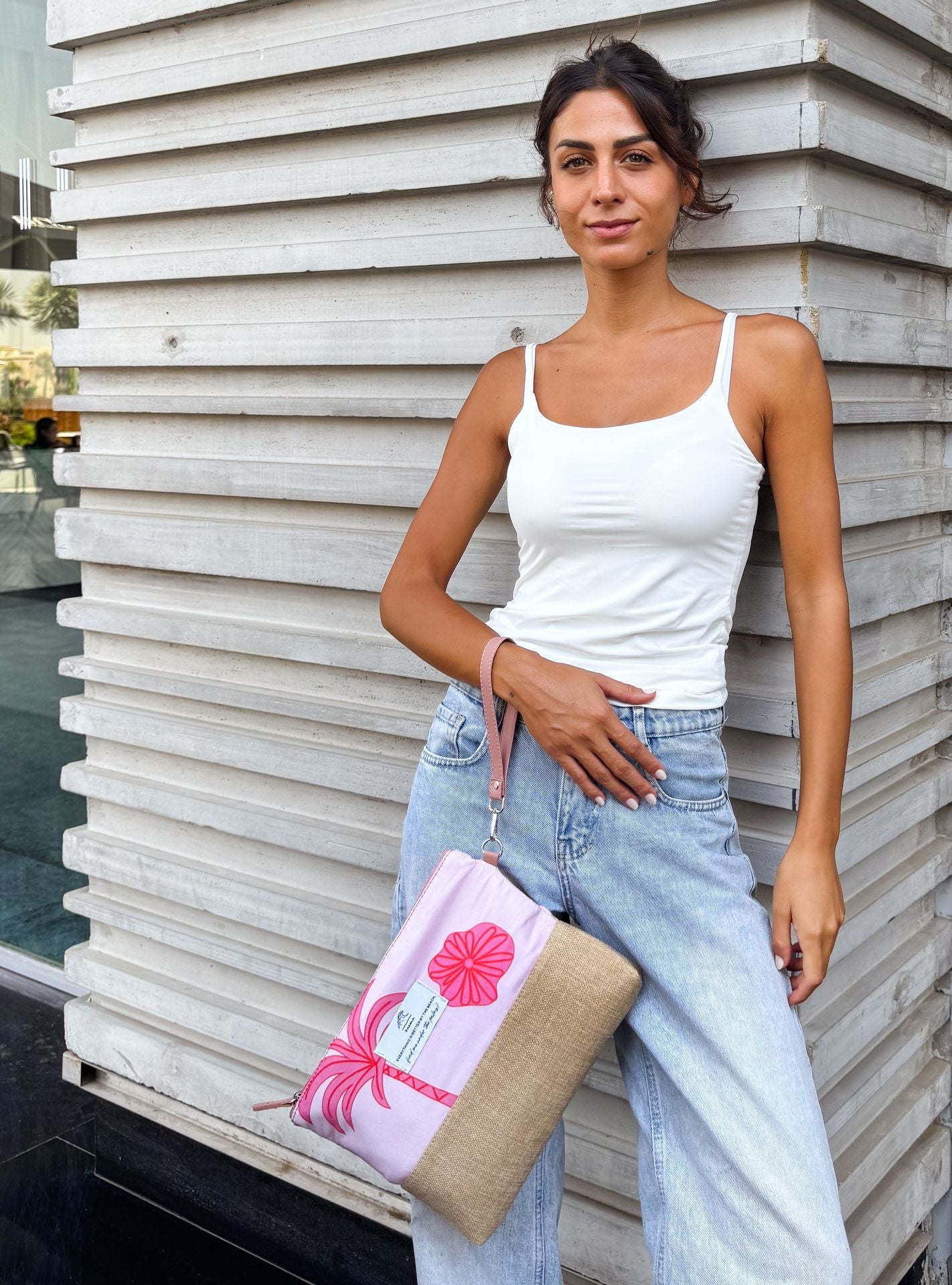 Borsa da spiaggia Pink Palms