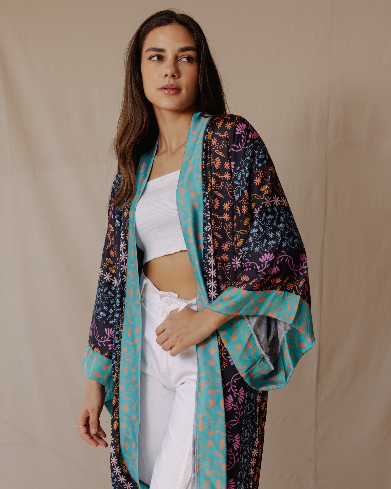 Kimono indio de jardín floral