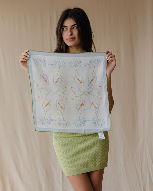 Amber Garden White Scarf