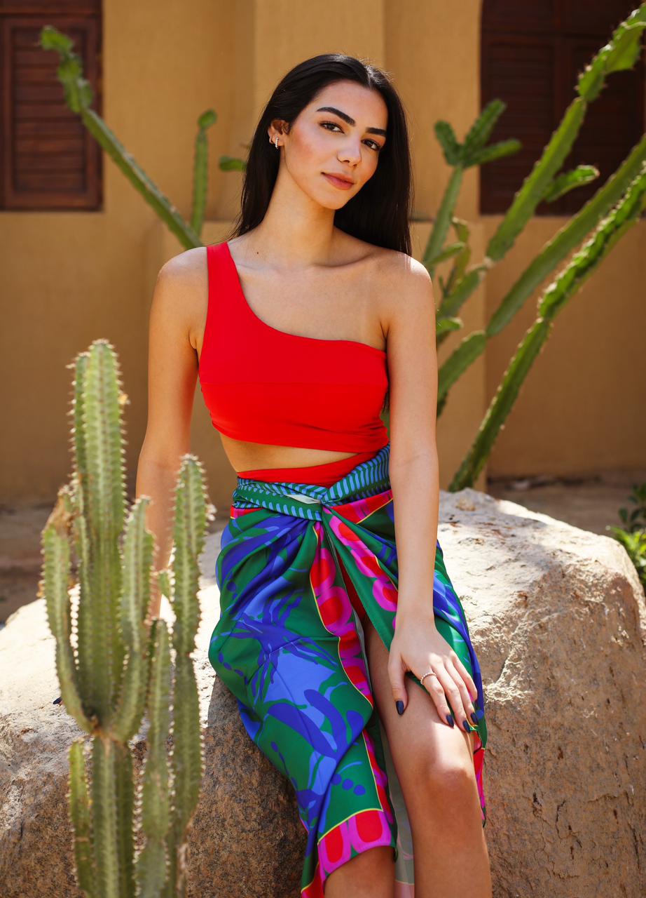Sarong Island Palm in verde acqua X