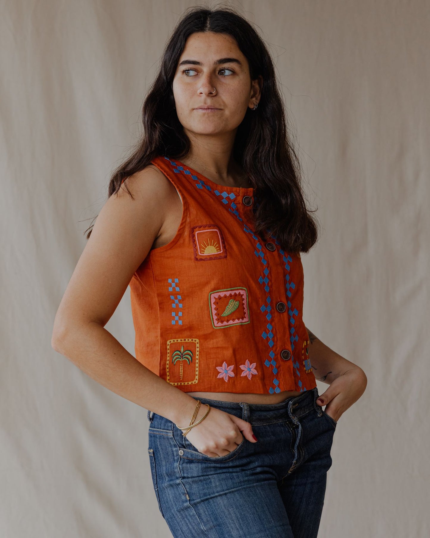 Gilet Tropical Threads Arancione