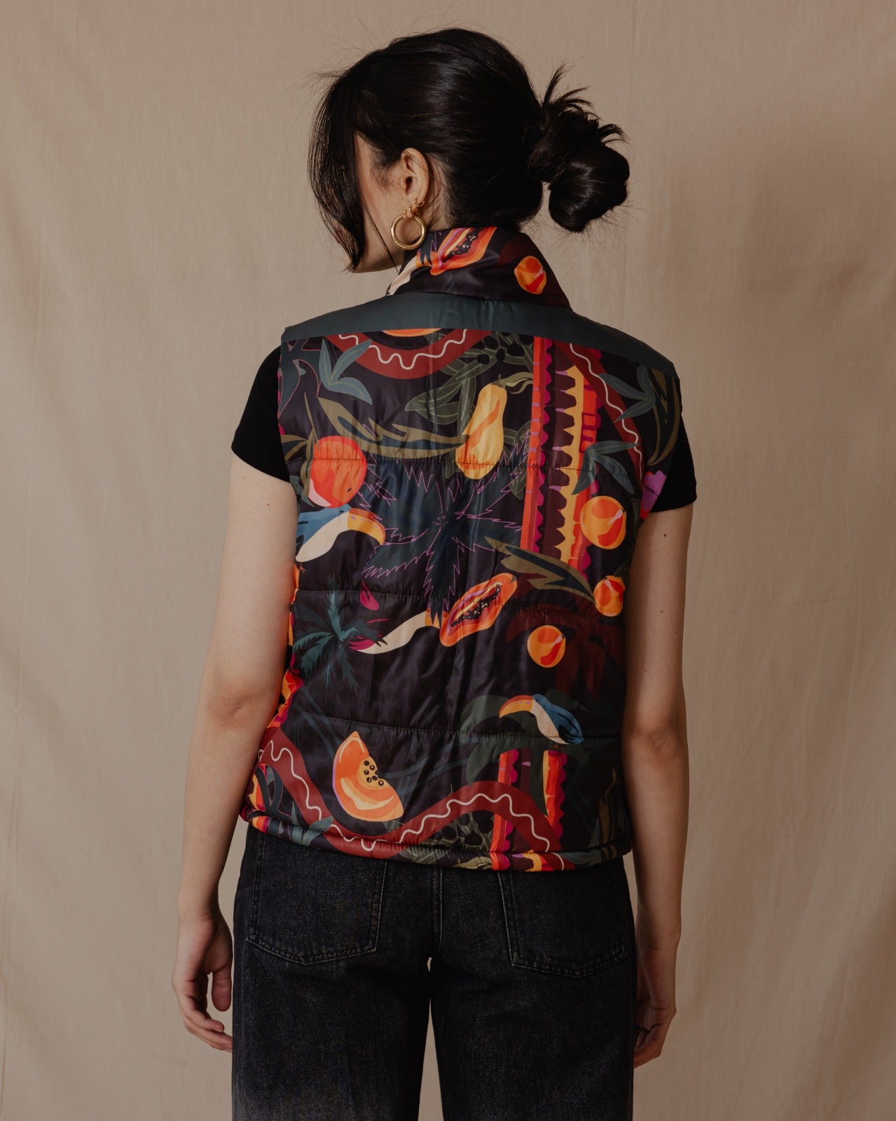 Gilet impermeabile Tropical Feels nero