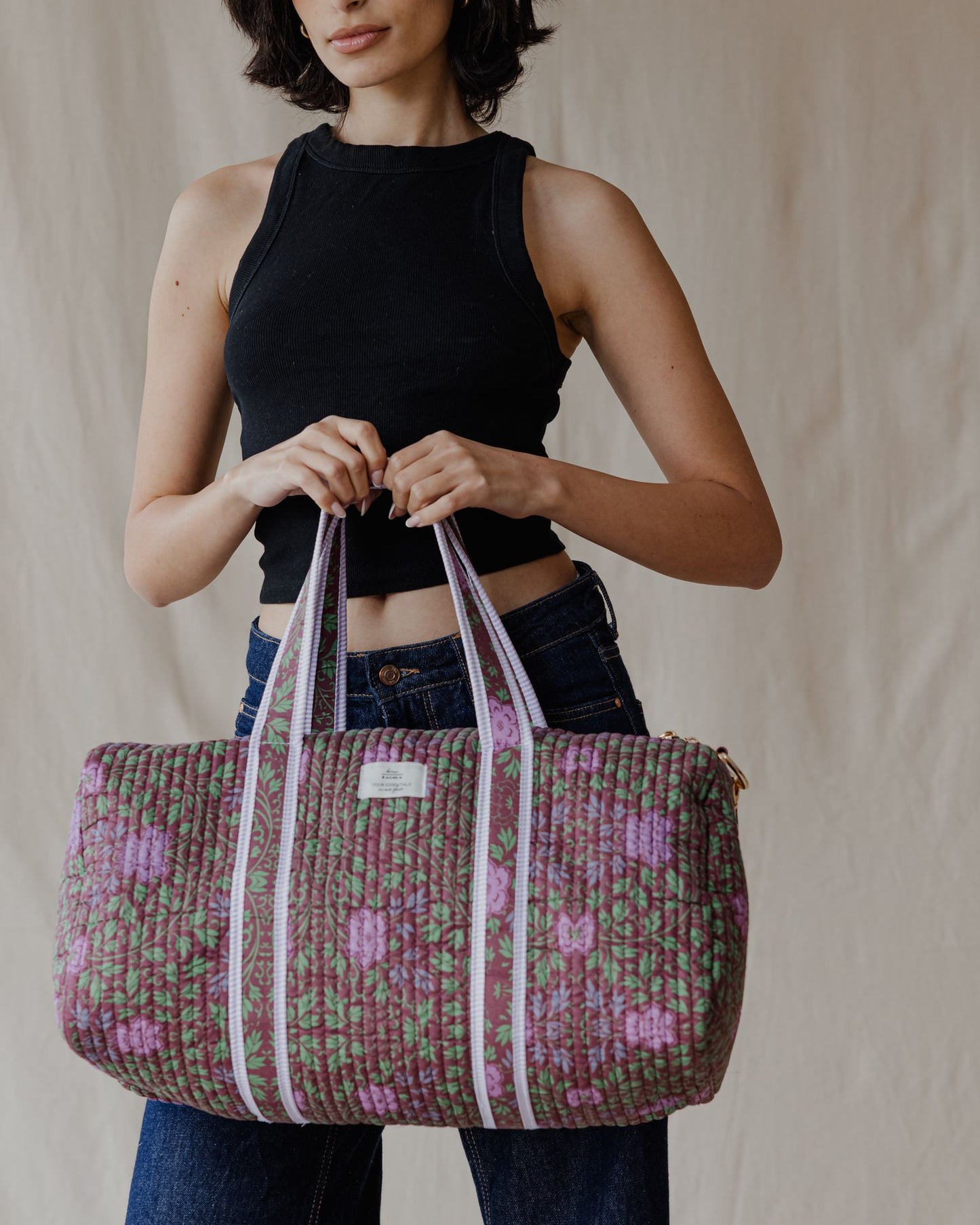 Victorian Patchwork Duffle Bag Burgundy