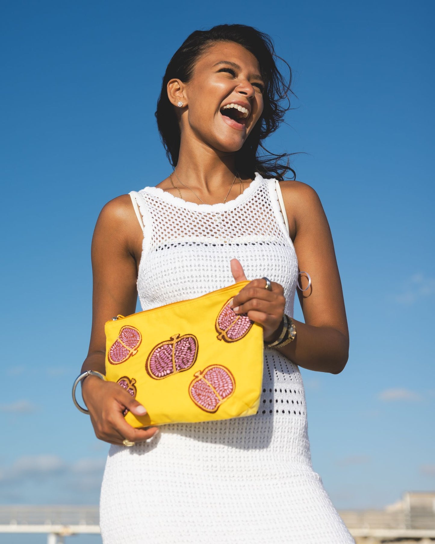 Pom Power Embroidered Pouch