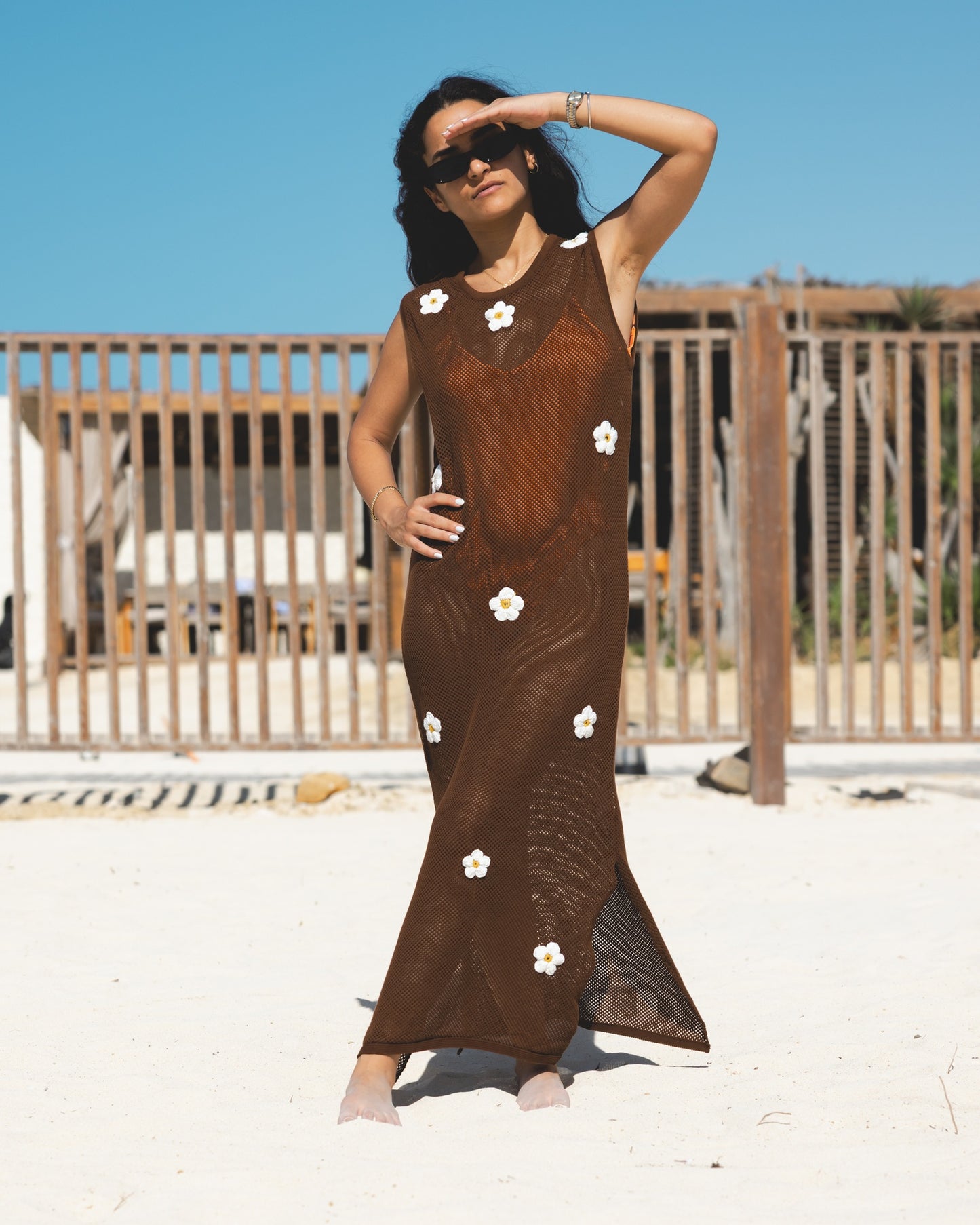 Brown Daisy Drift Dress