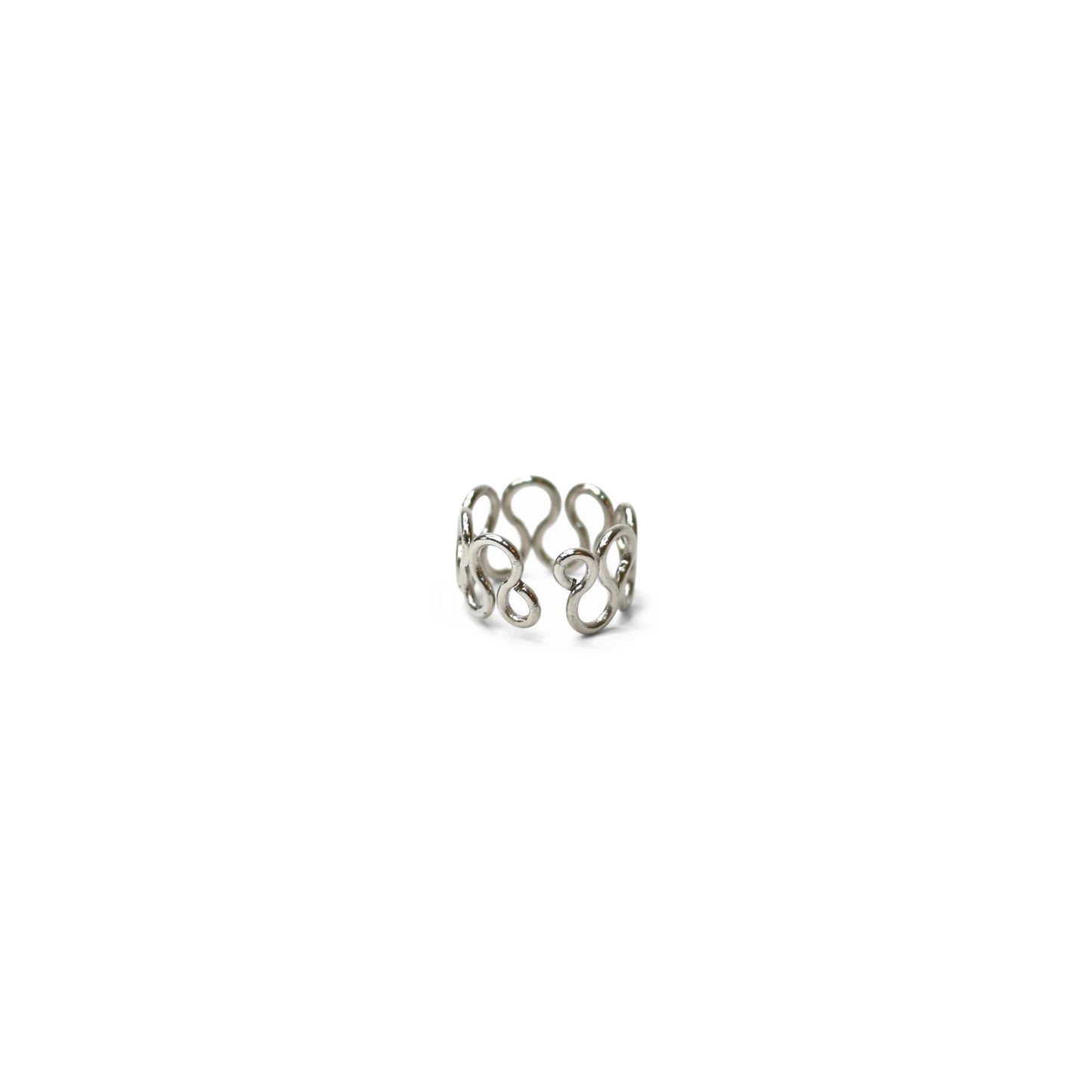 Silver Plated Fully Zigzaged Brass Ring