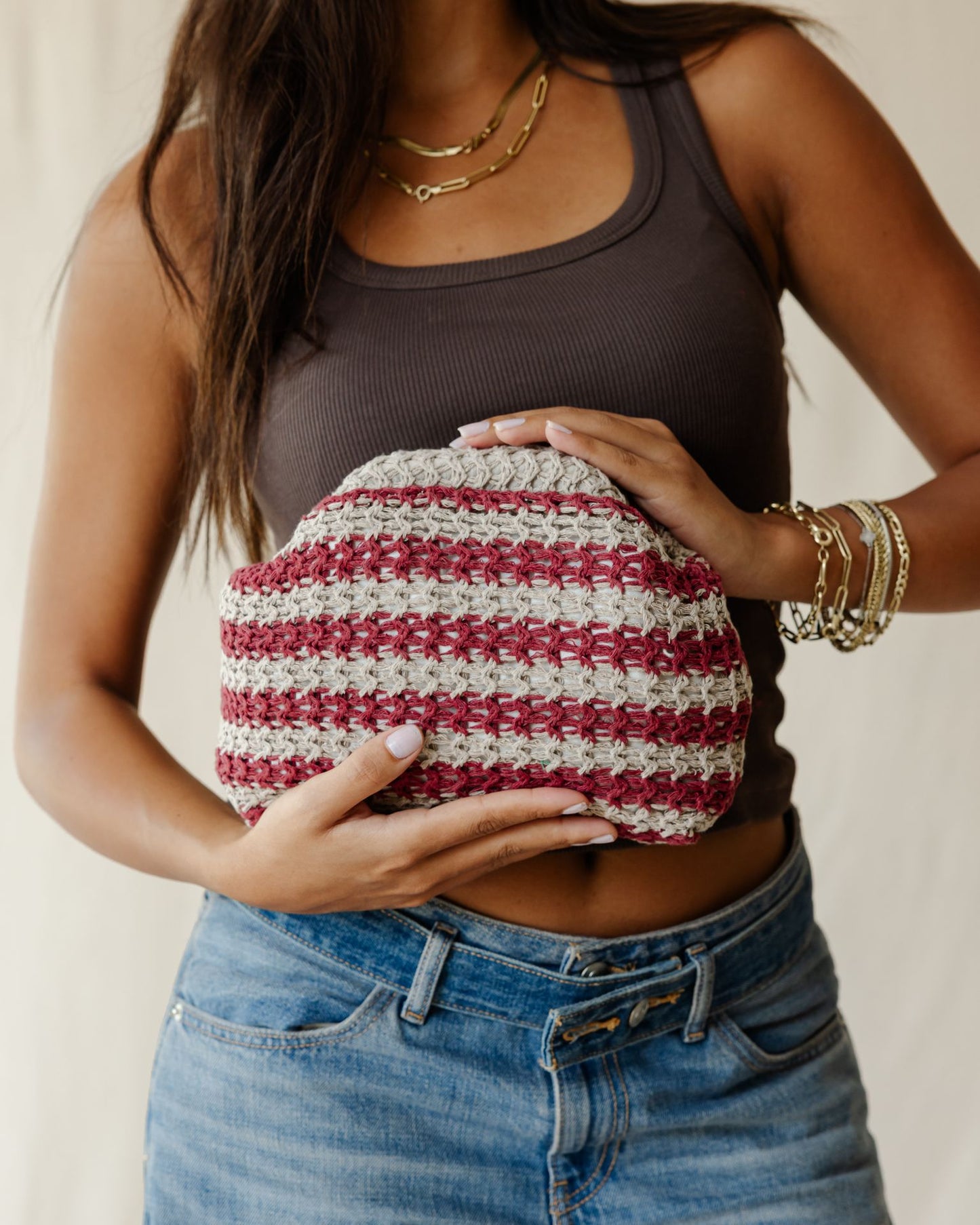 Strawberry Sand Clutch