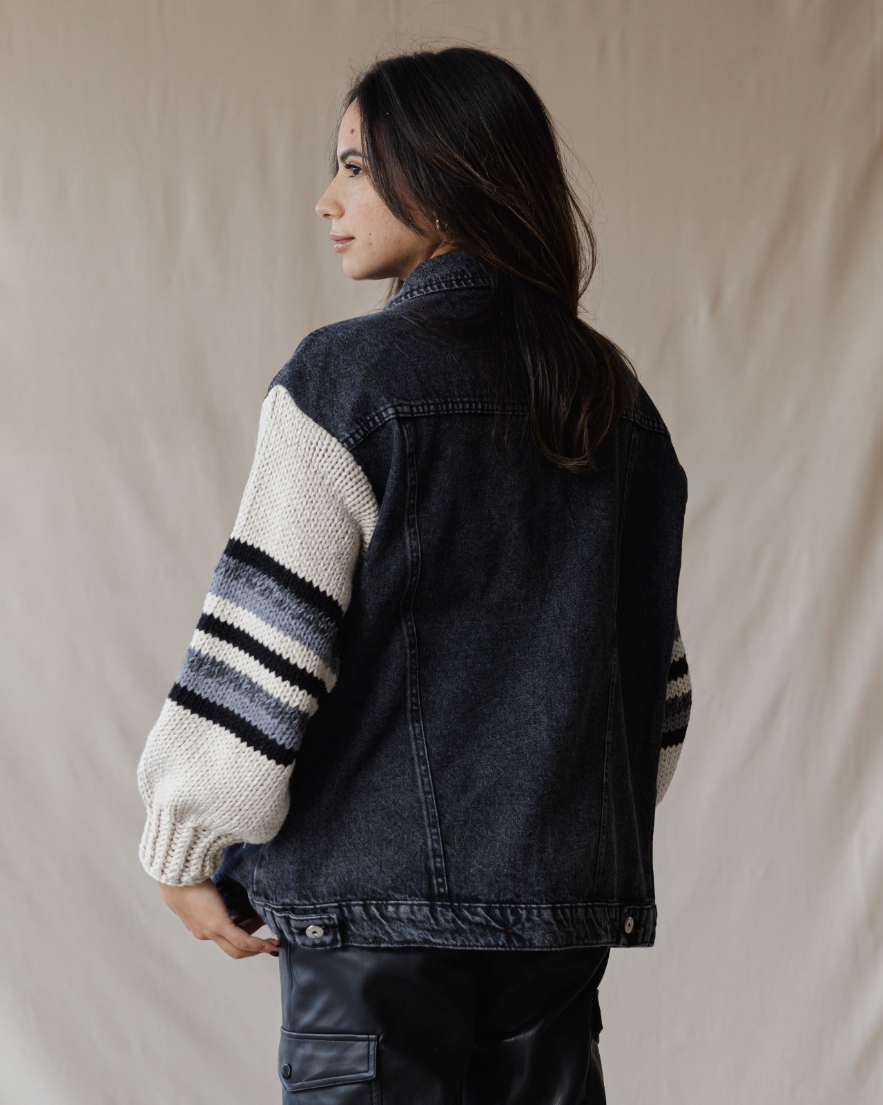 Giacca in denim Ace Trico X nera