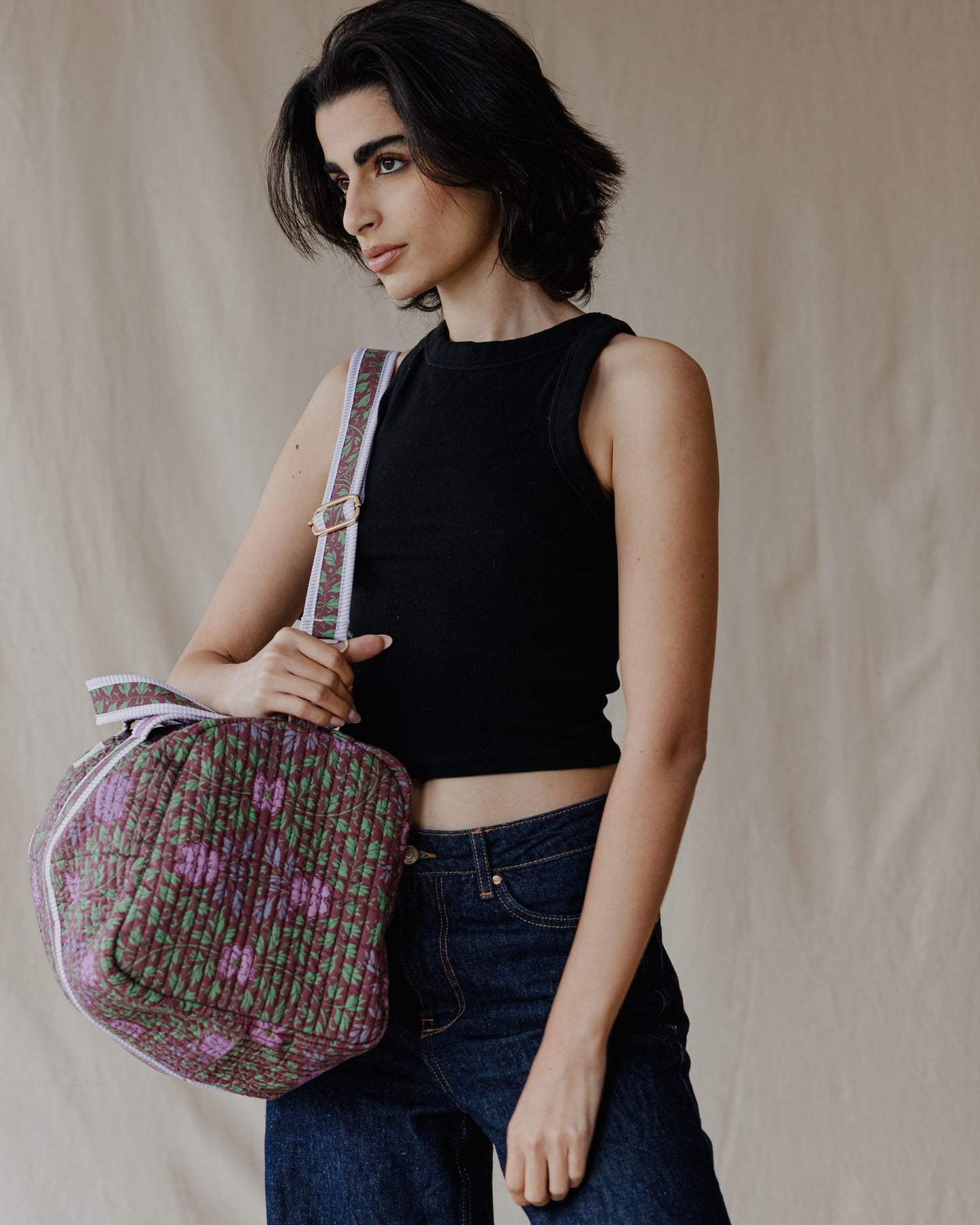 Victorian Patchwork Duffle Bag Burgundy