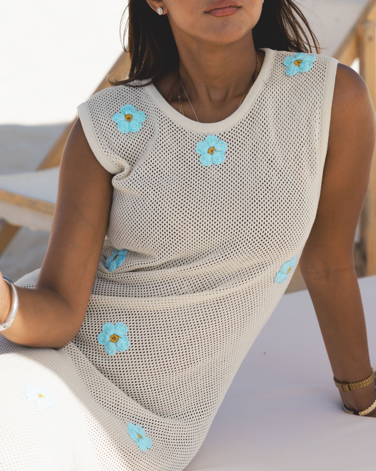 Vestido Off-White Daisy Drift