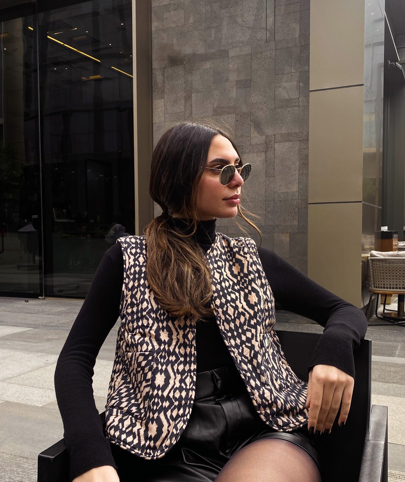 Gilet réversible Palmera Noir X Cannelle