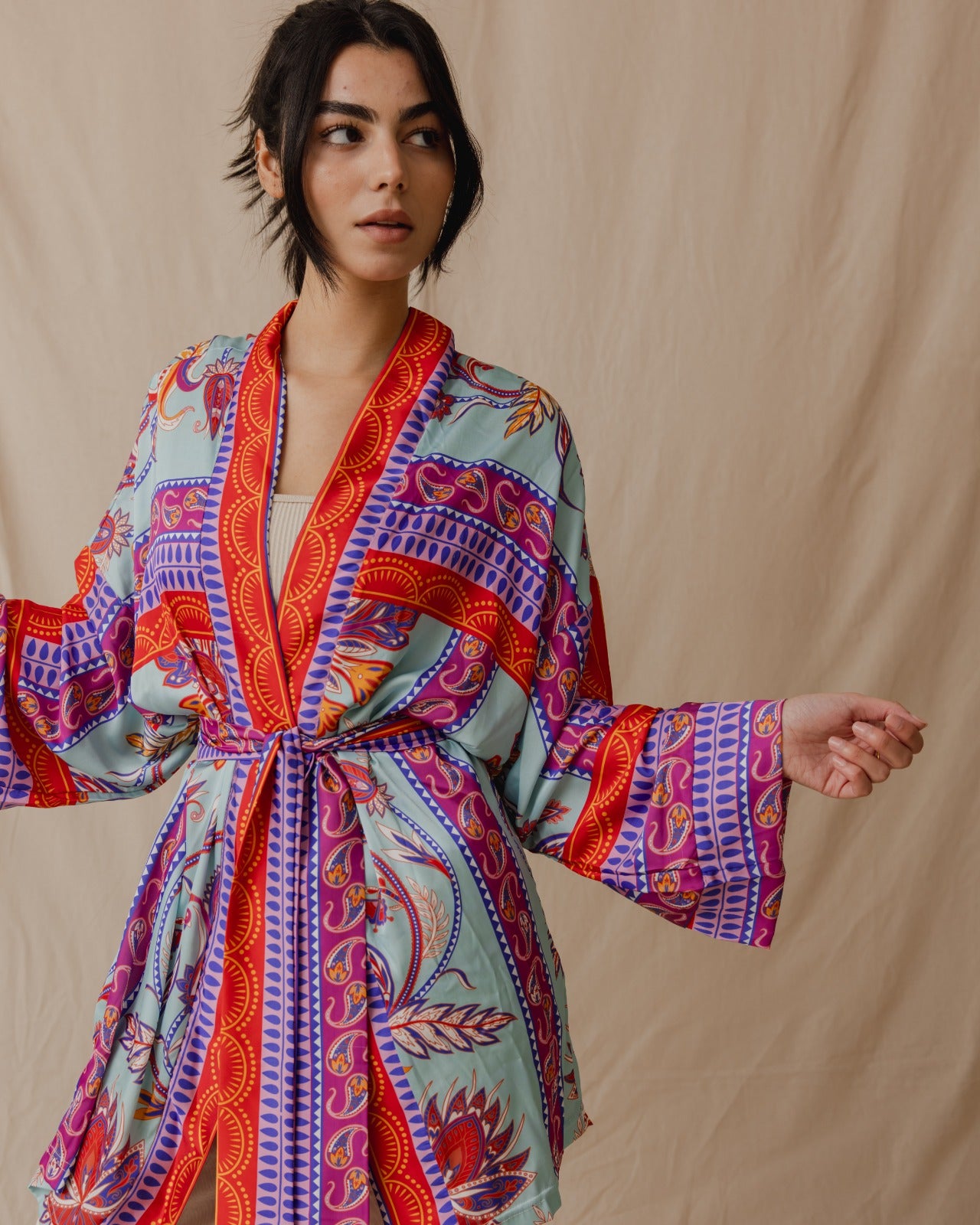 Kimono Pinnata en azul cielo