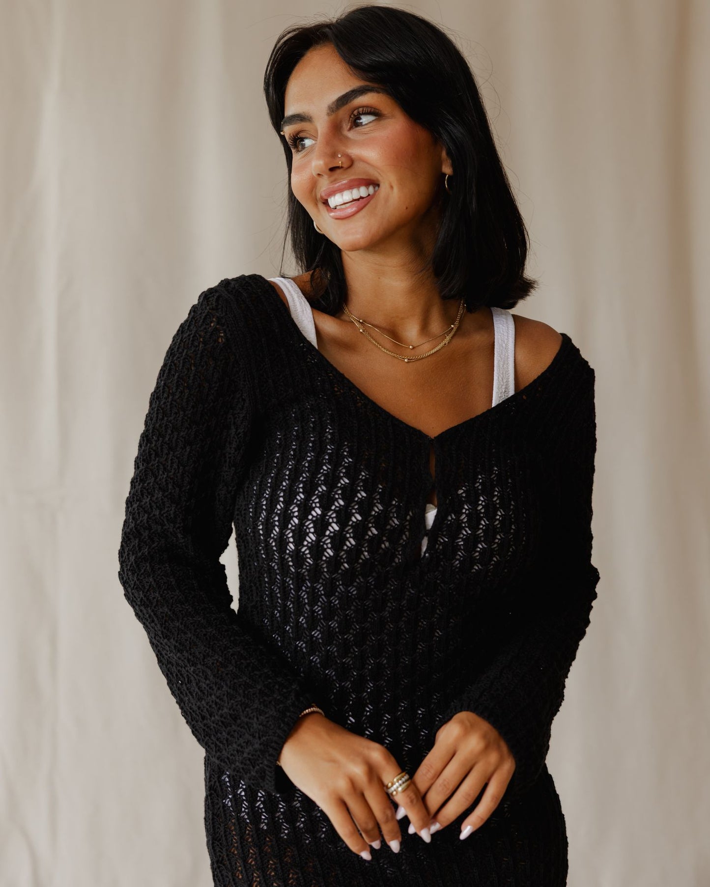 Robe en tricot noir Veloura
