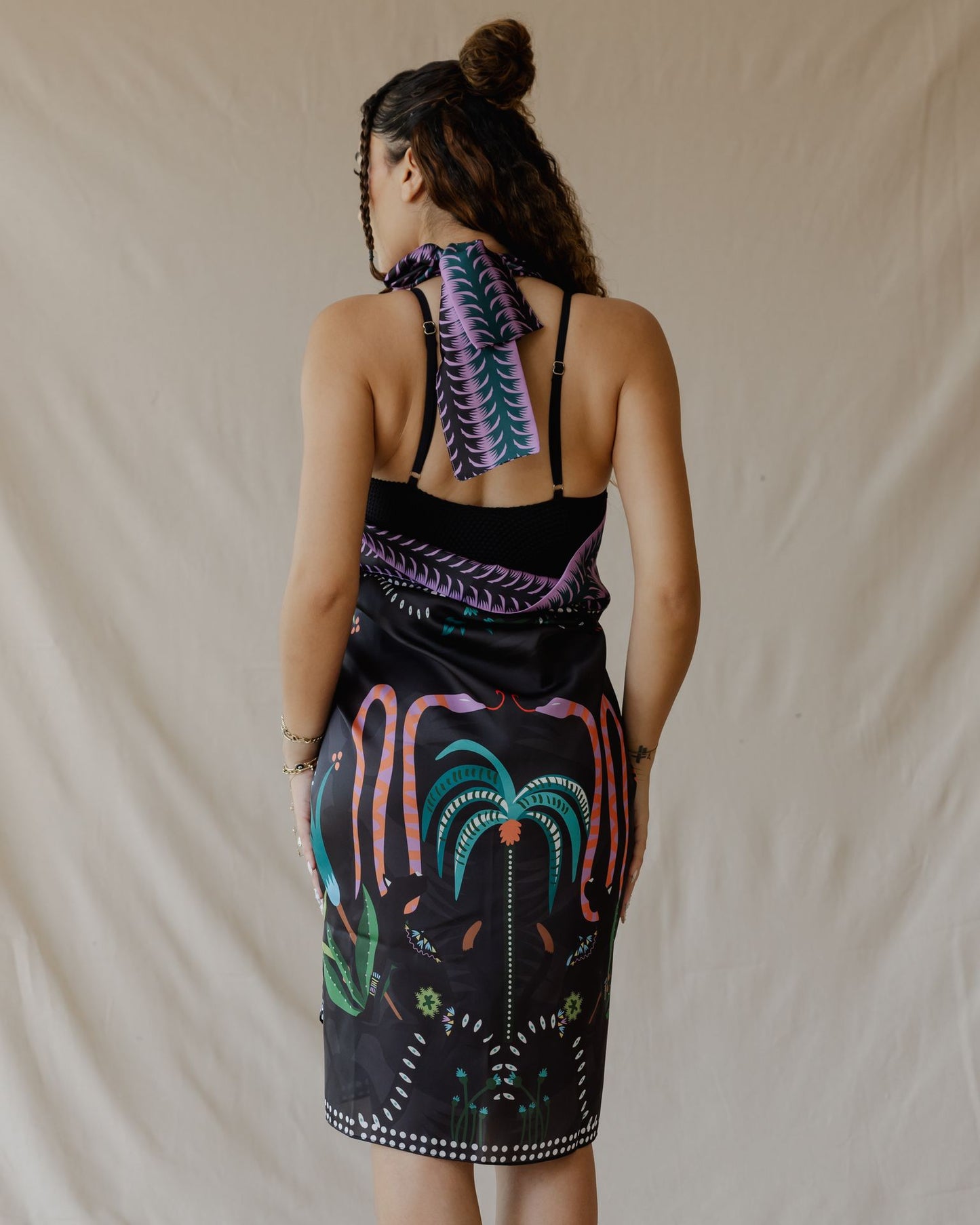 Wild Cats Sarong Black