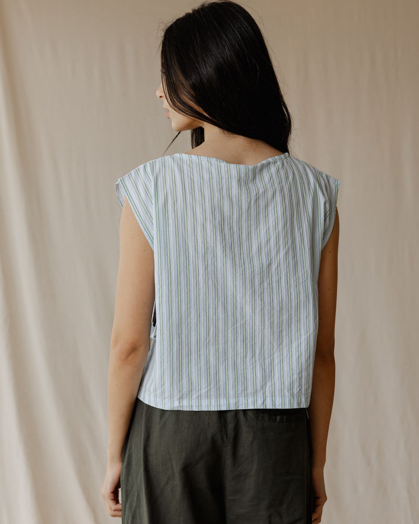 Sentimental Stripe Sleeveless Blouse