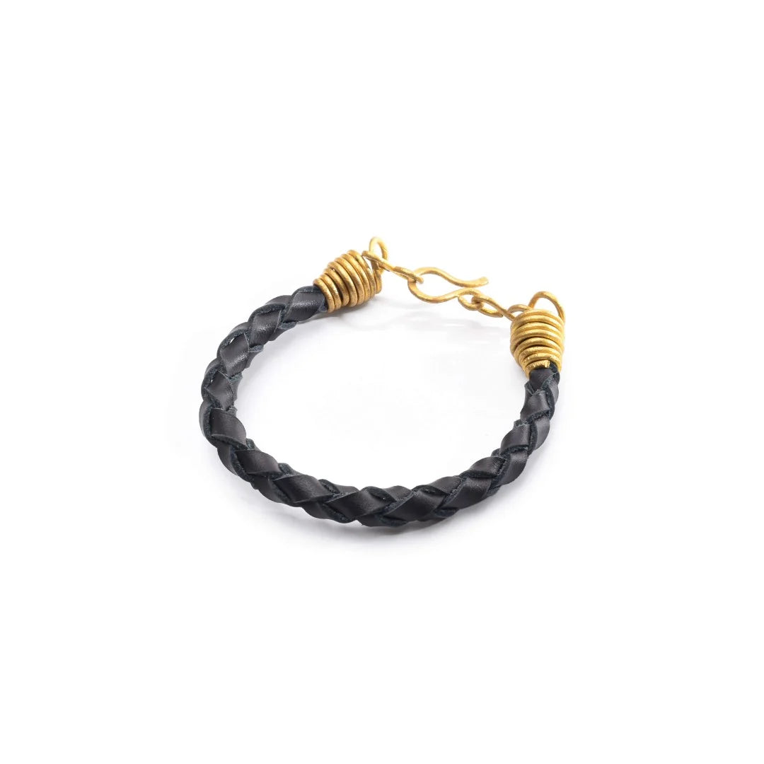 Natural Leather Bracelet Black