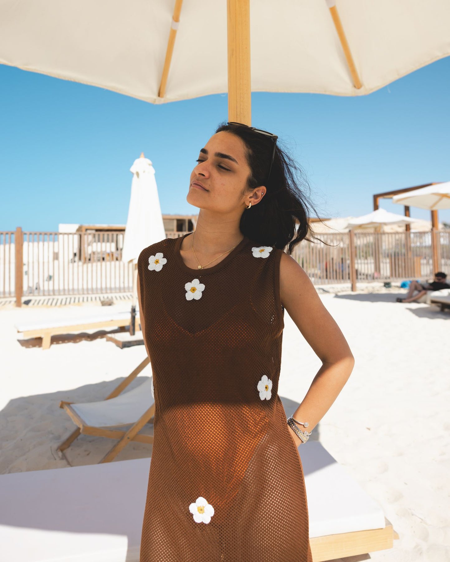 Brown Daisy Drift Dress