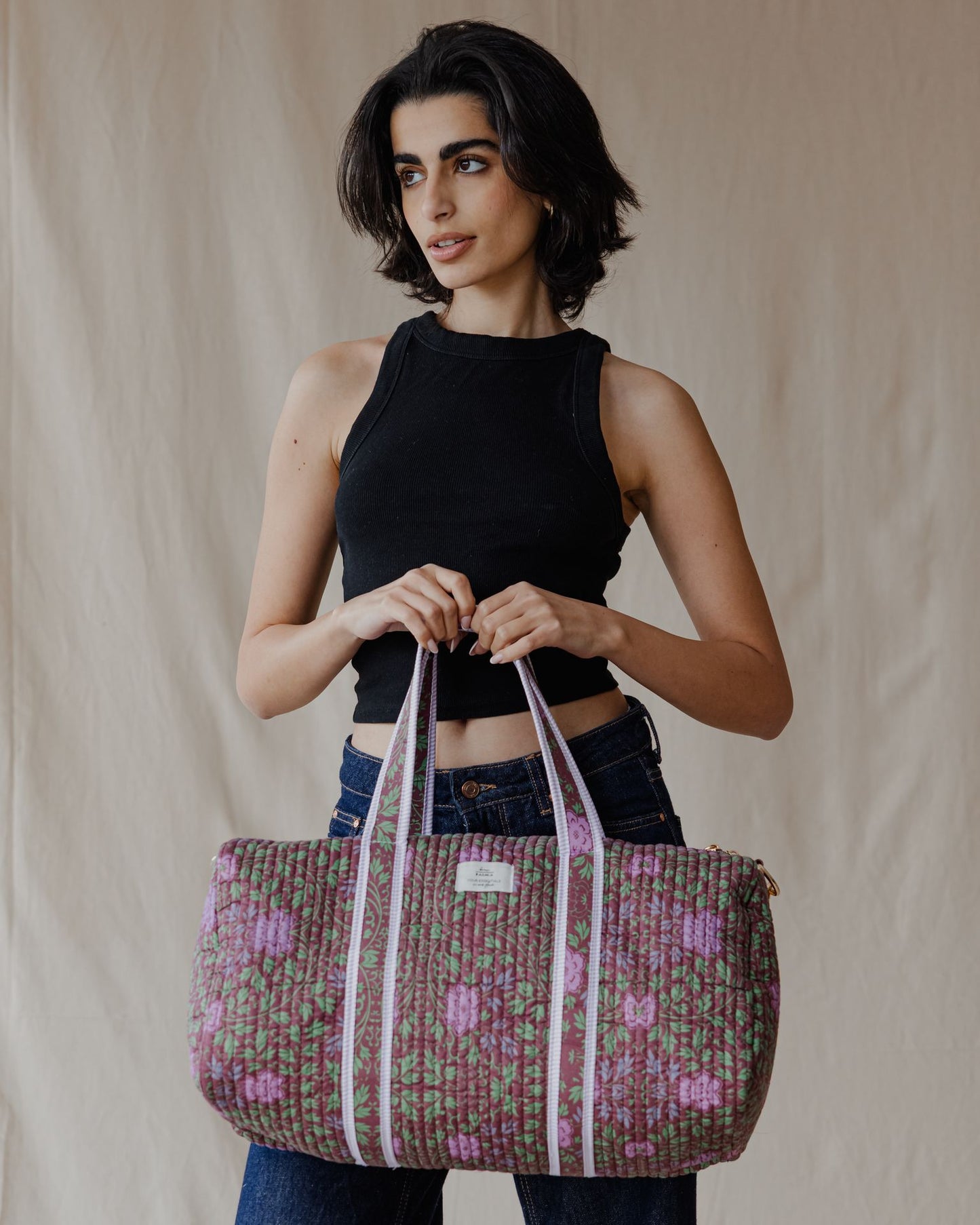 Victorian Patchwork Duffle Bag Burgundy